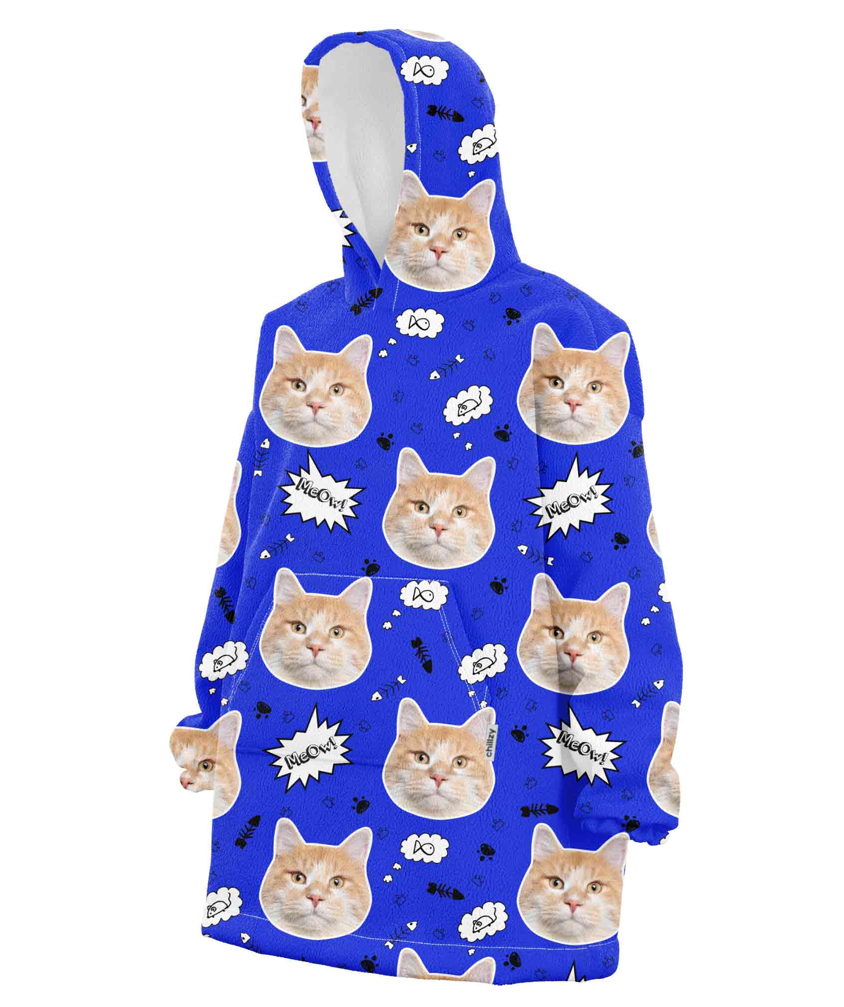 Your Cat Meow Personalised Hoodie Blanket