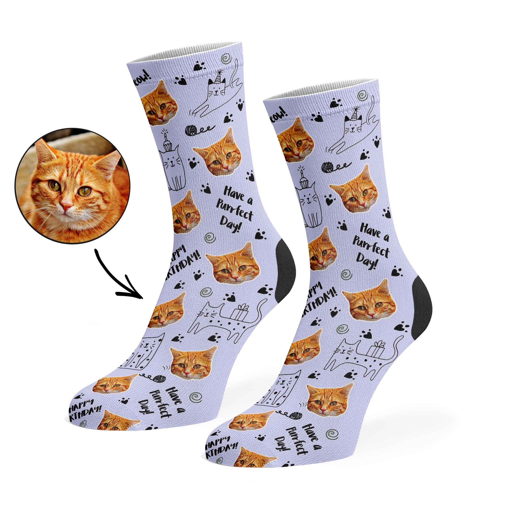 Birthday Cat Socks