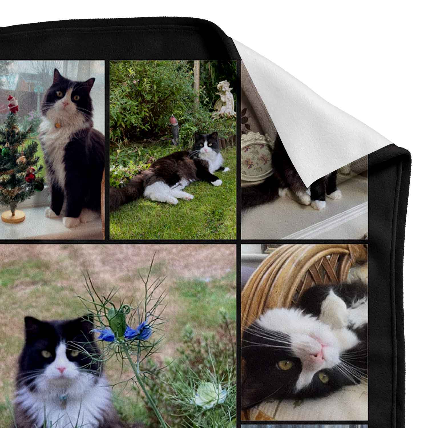 Photo Collage Personalised Cat Blanket With 13 Images
