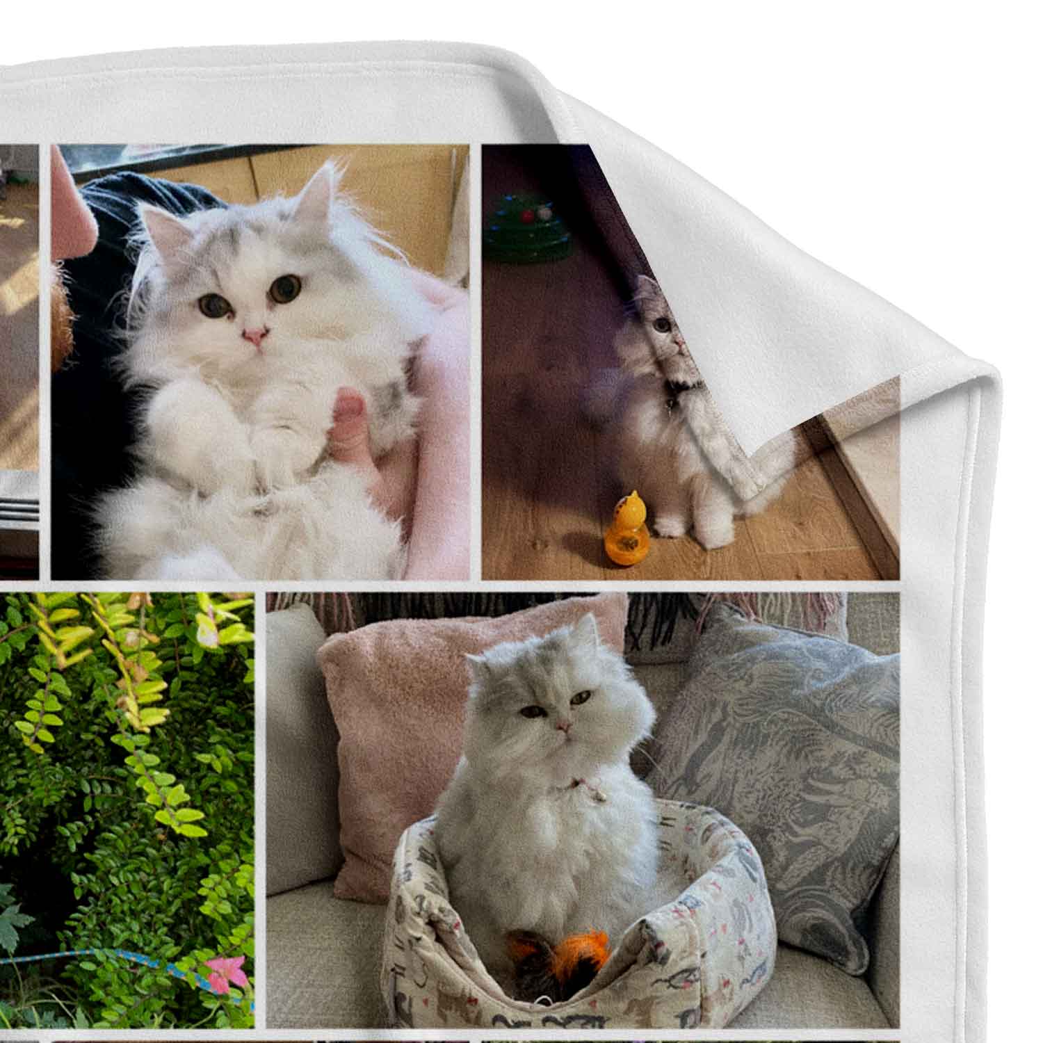 Photo Collage Personalised Cat Blanket With 12 Images