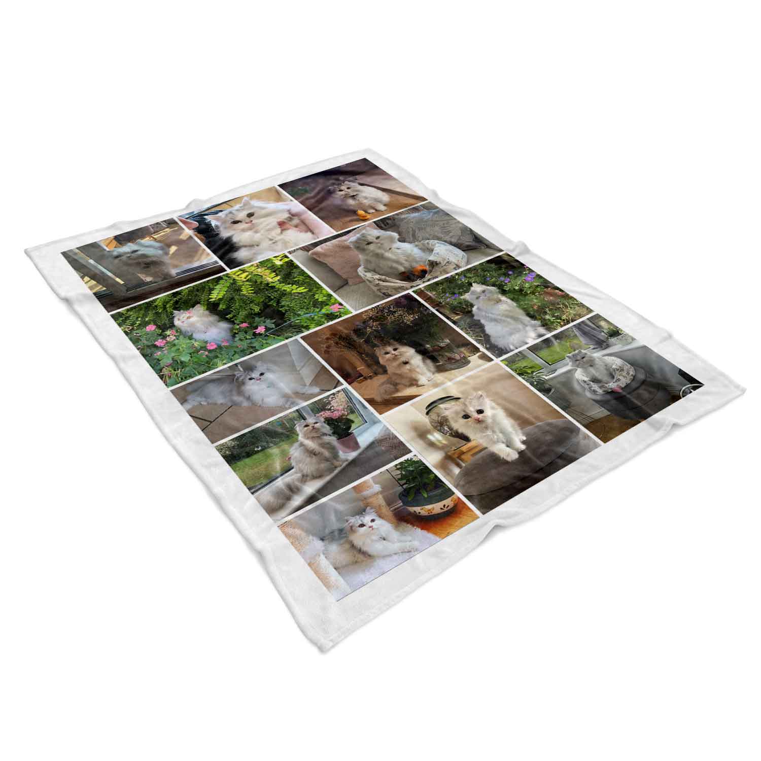 Photo Collage Personalised Cat Blanket With 12 Images