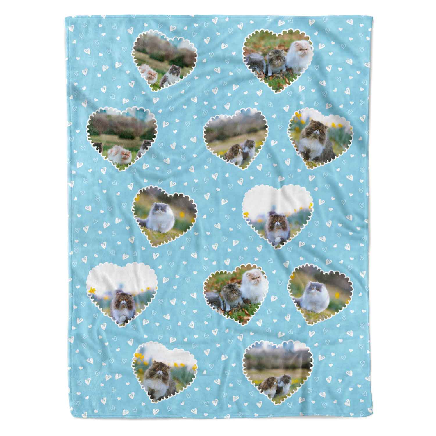 Lace Heart Collage Personalised Cat Blanket