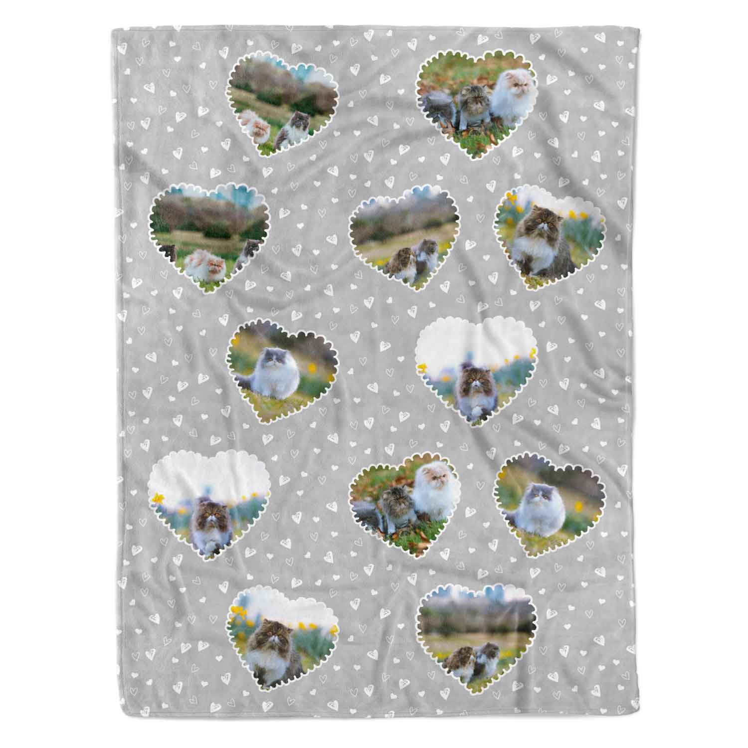 Lace Heart Collage Personalised Cat Blanket