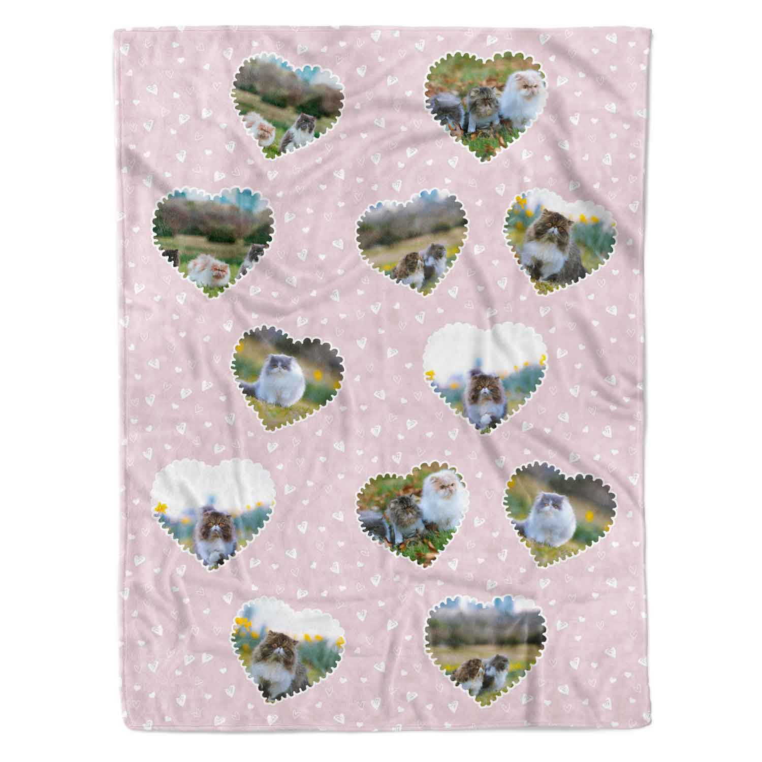 Lace Heart Collage Personalised Cat Blanket