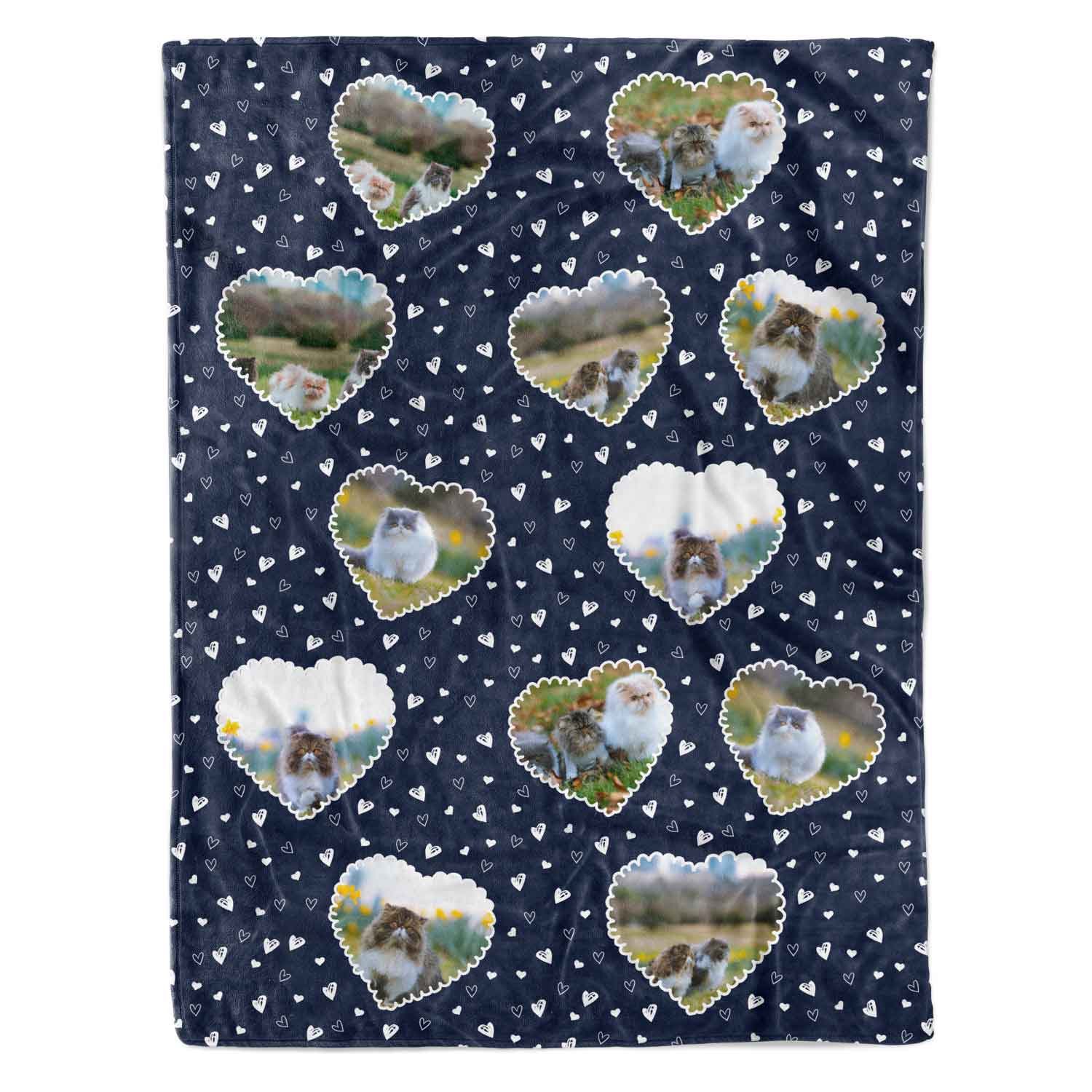 Lace Heart Collage Personalised Cat Blanket