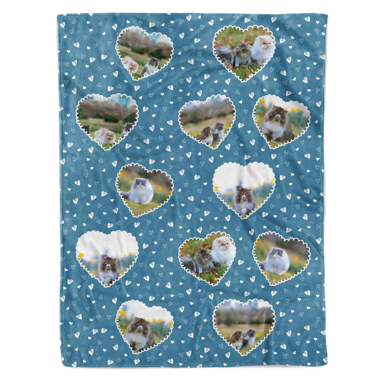 Lace Heart Collage Personalised Cat Blanket