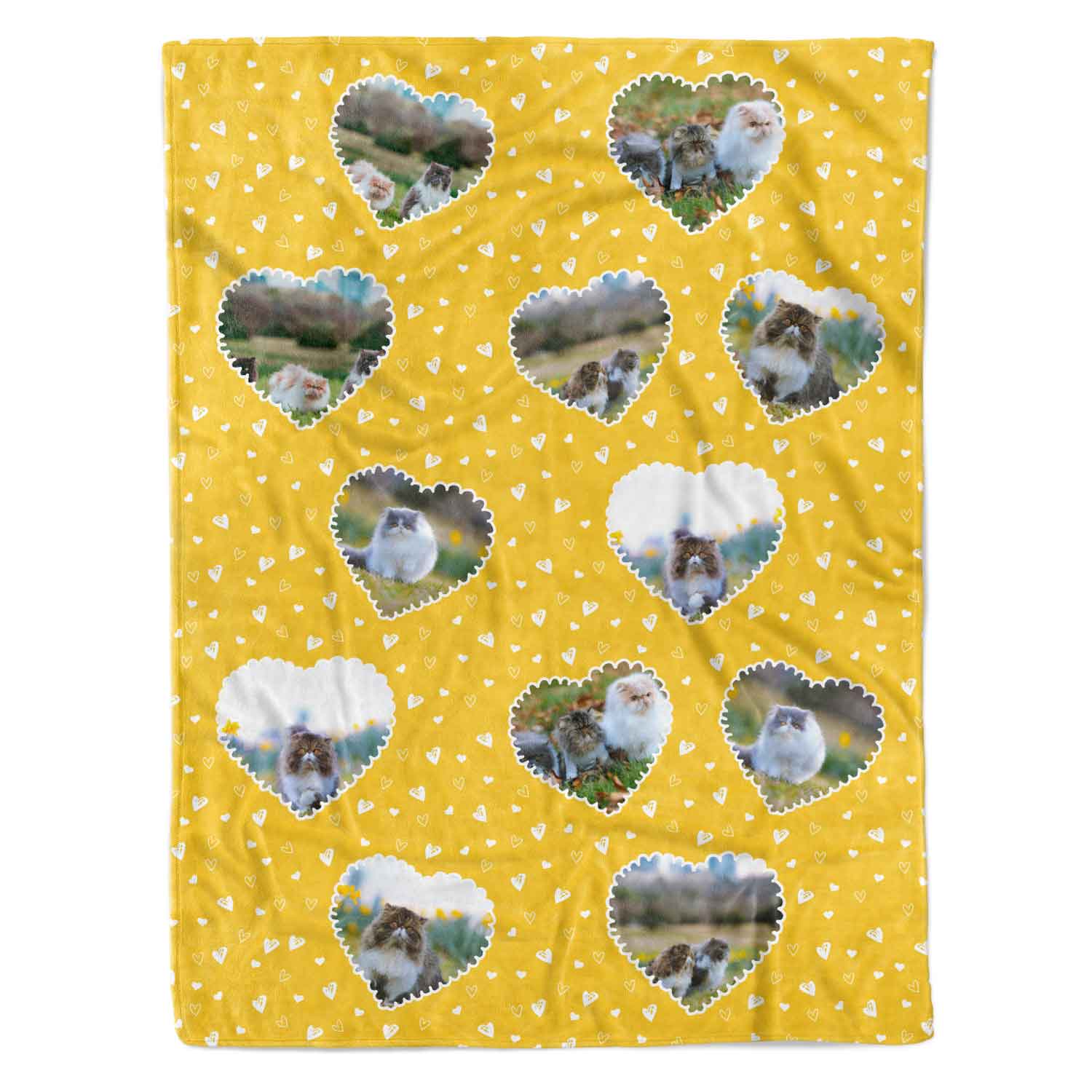 Lace Heart Collage Personalised Cat Blanket