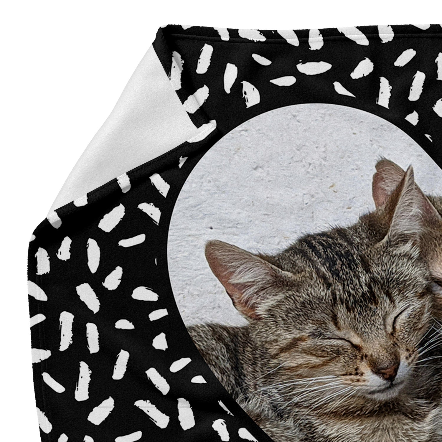 Doodle Heart Shaped Photo Frame Personalised Cat Blanket