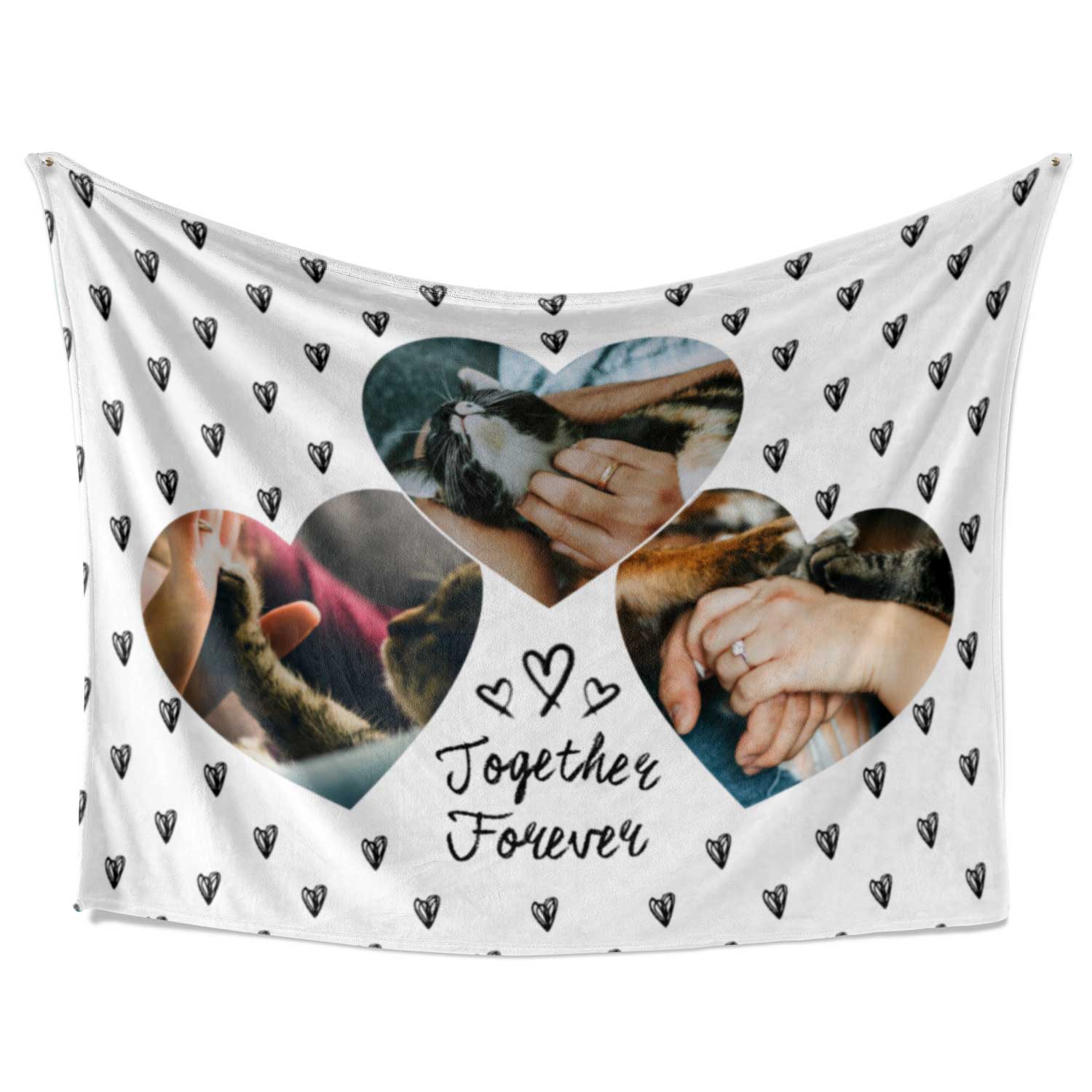 Together Forever Photo Collage Personalised Cat Blanket