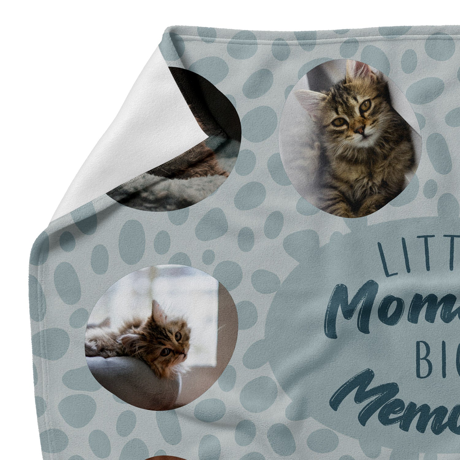 Little Moments Big Memories Photo Collage Personalised Cat Blanket