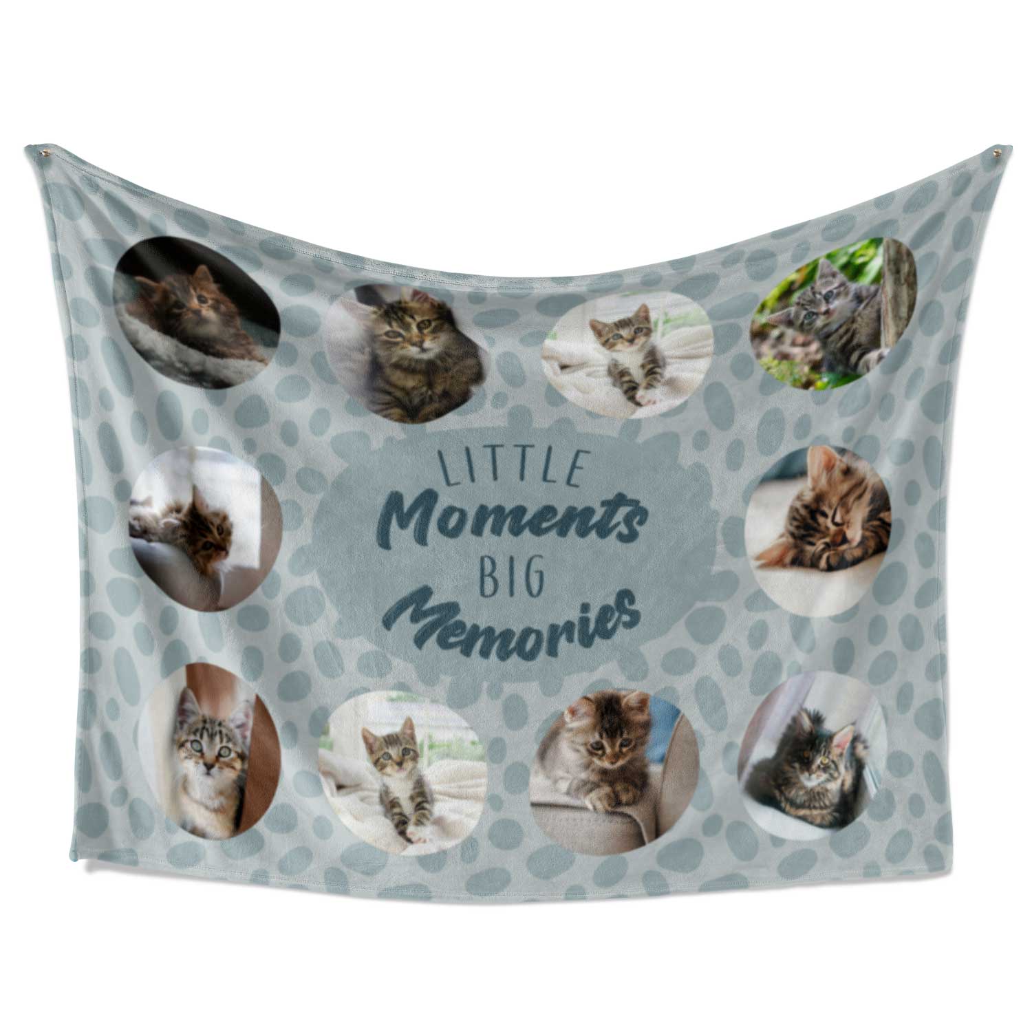 Little Moments Big Memories Photo Collage Personalised Cat Blanket