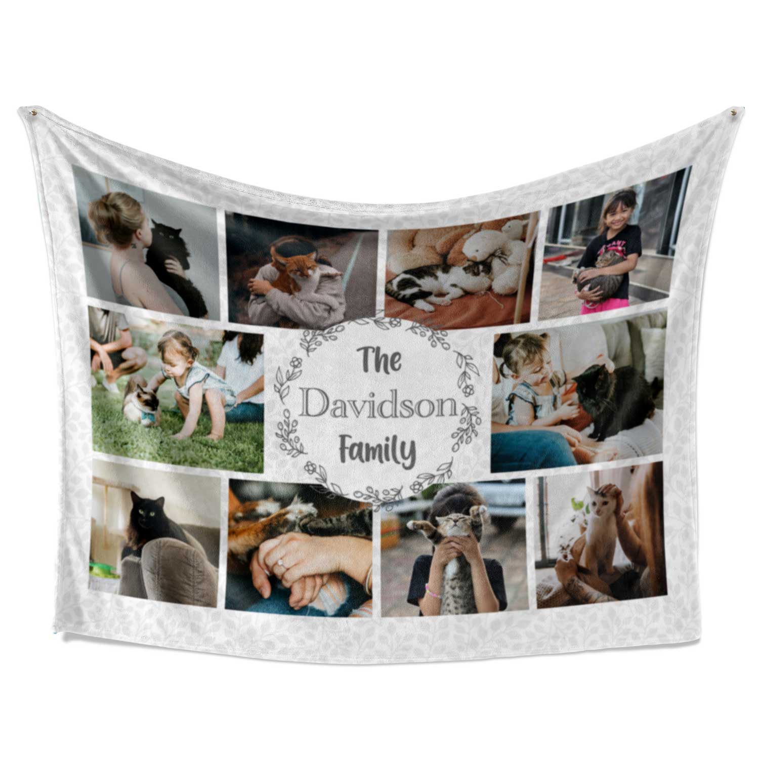The (Surname) Family Photo Collage Personalised Cat Blanket