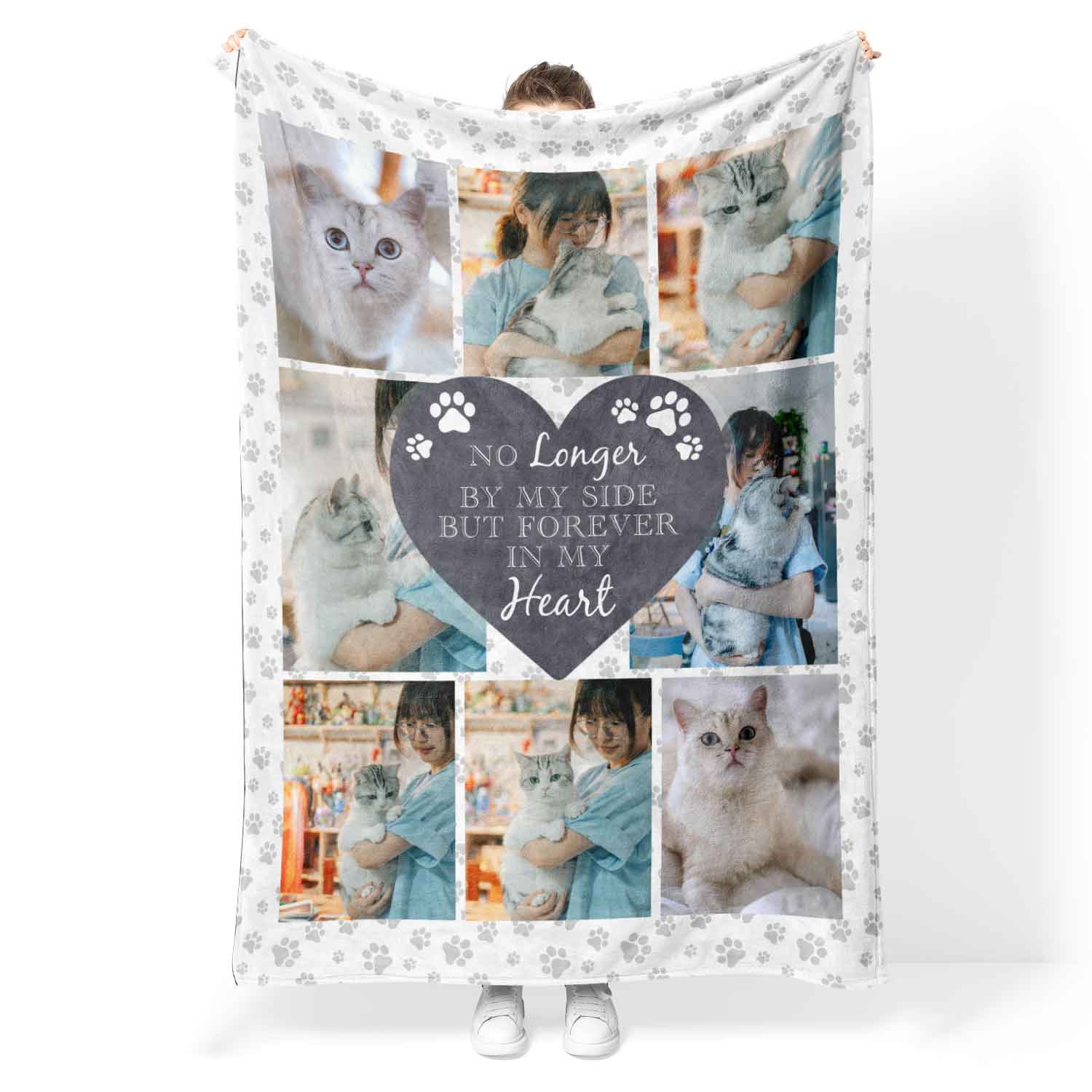 No Longer By My Side, But Forever In My Heart Cat Memorial Blanket