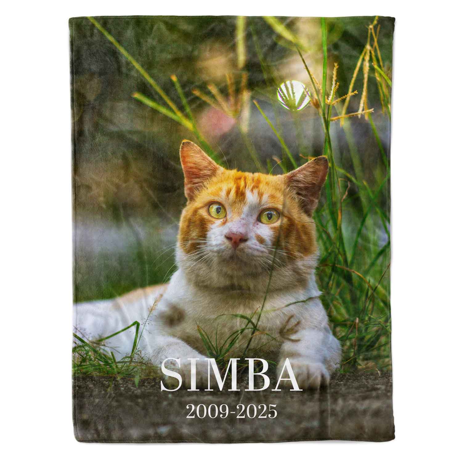 (Cat Name & Date) Full Photo Memorial Blanket