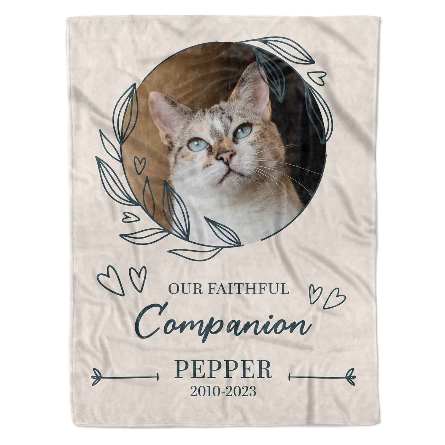 (Cat Name) Our Faithful Companion Personalised Memorial Blanket