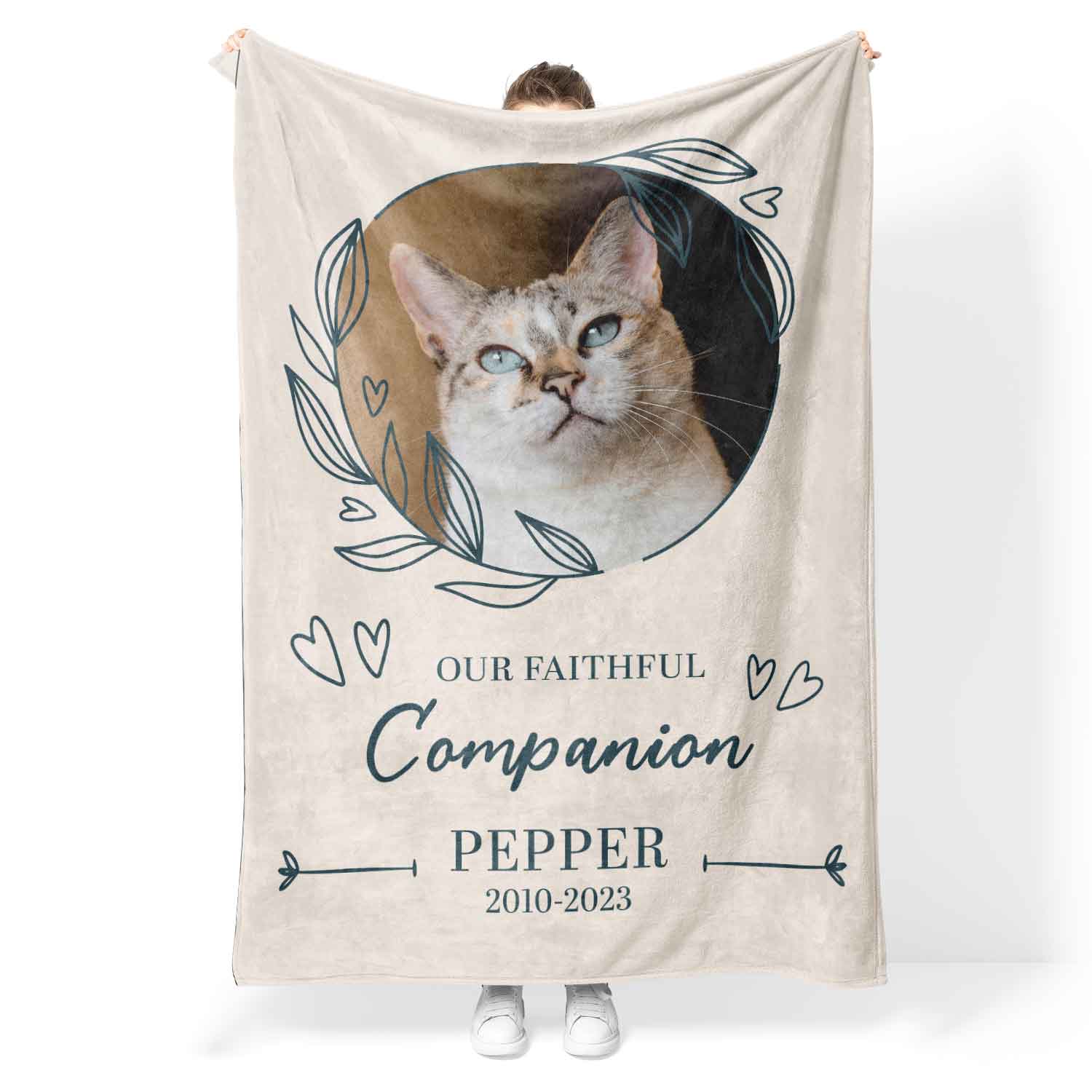 (Cat Name) Our Faithful Companion Personalised Memorial Blanket