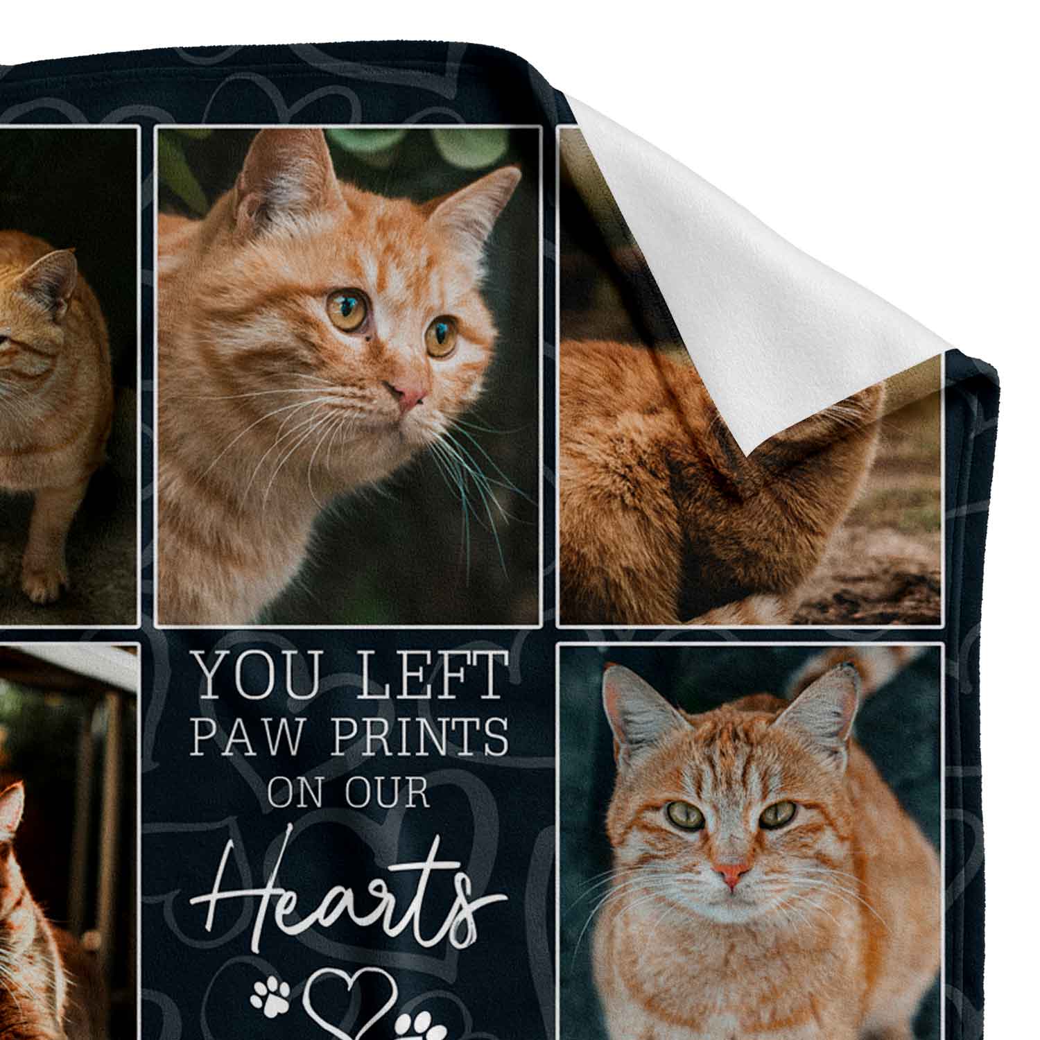 You Left Paw Prints On Our Hearts Cat Memorial Blanket