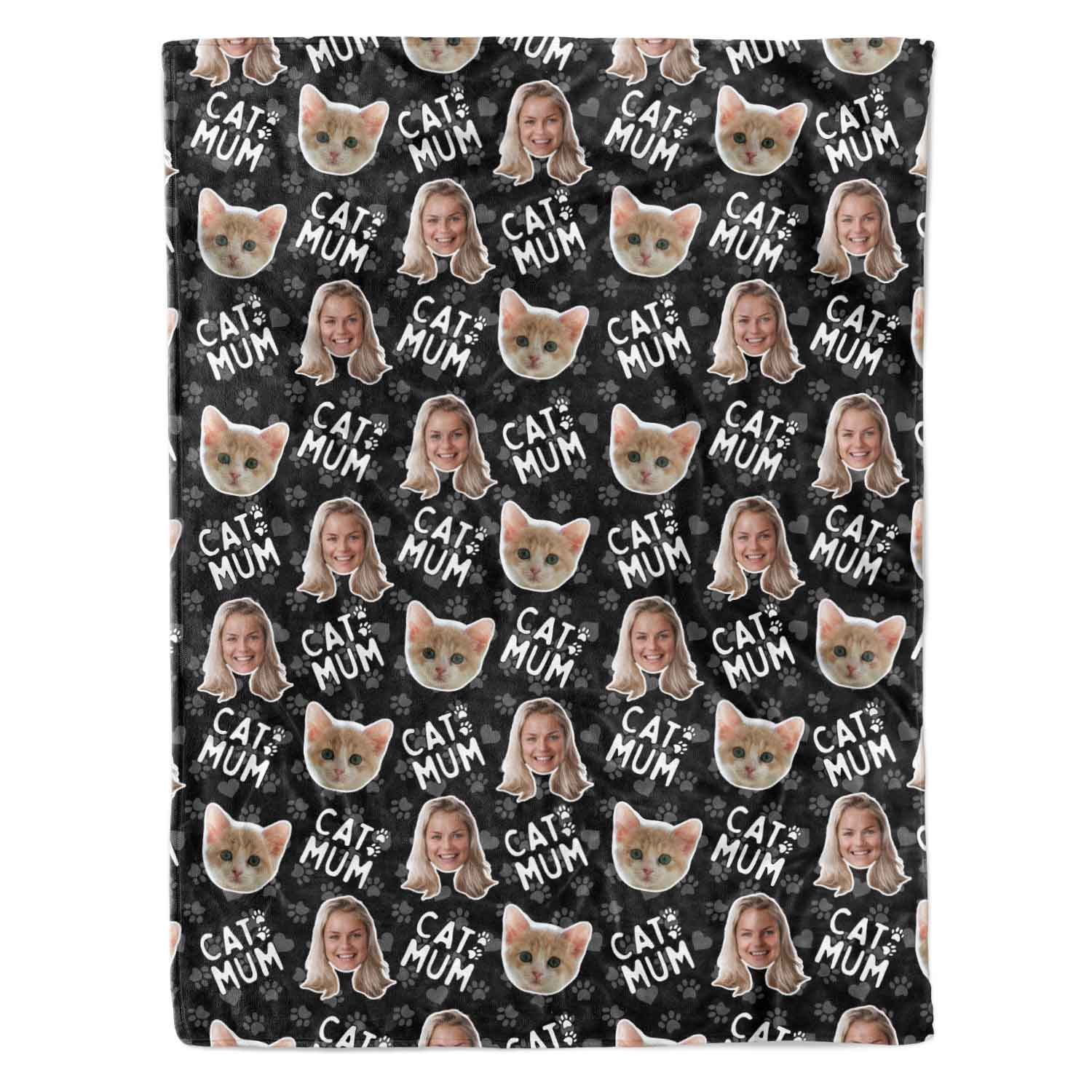 Cat Mum Personalised Blanket