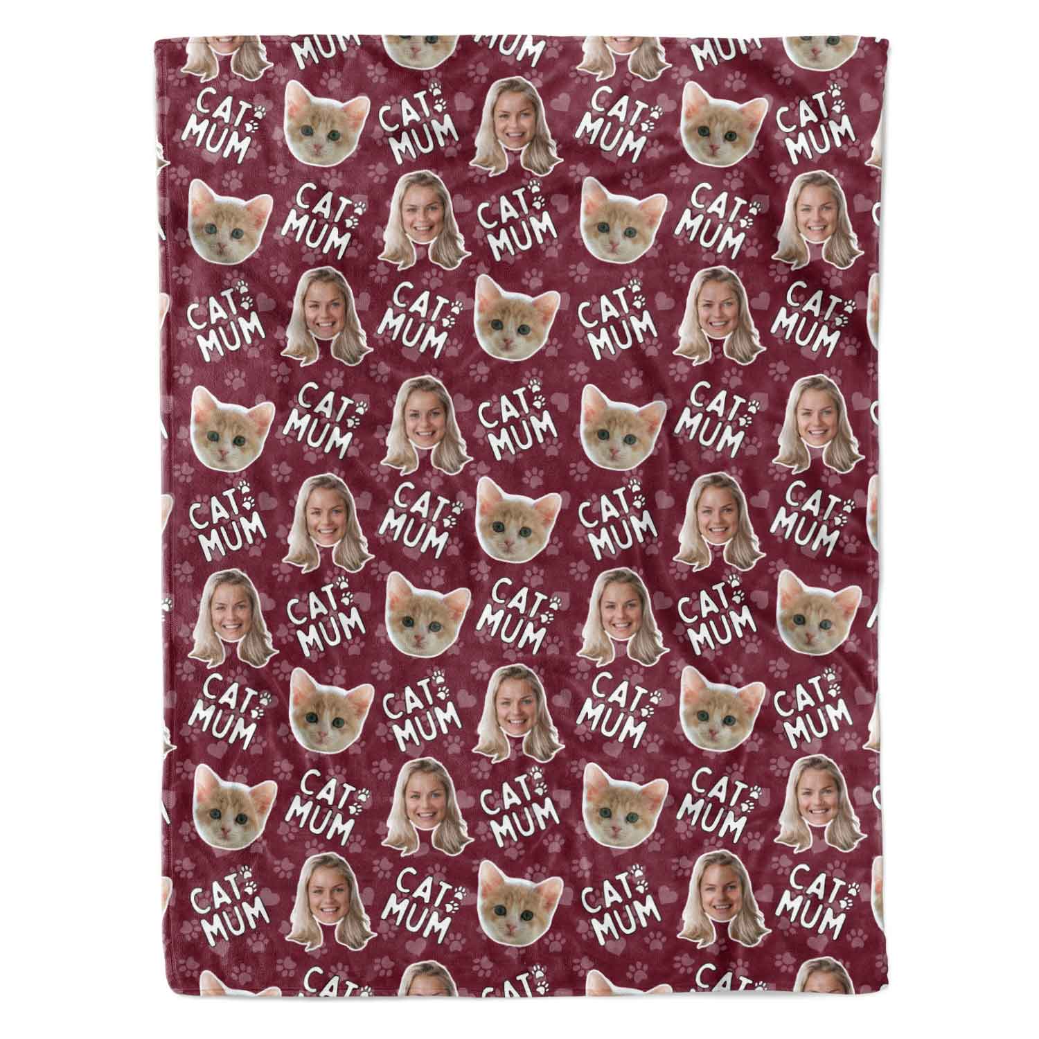 Cat Mum Personalised Blanket