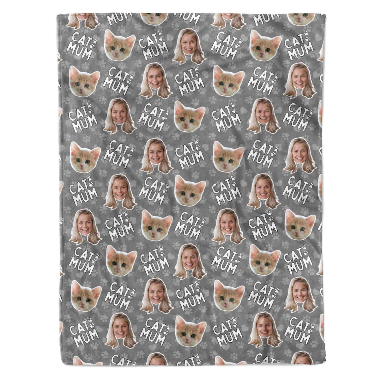 Cat Mum Personalised Blanket