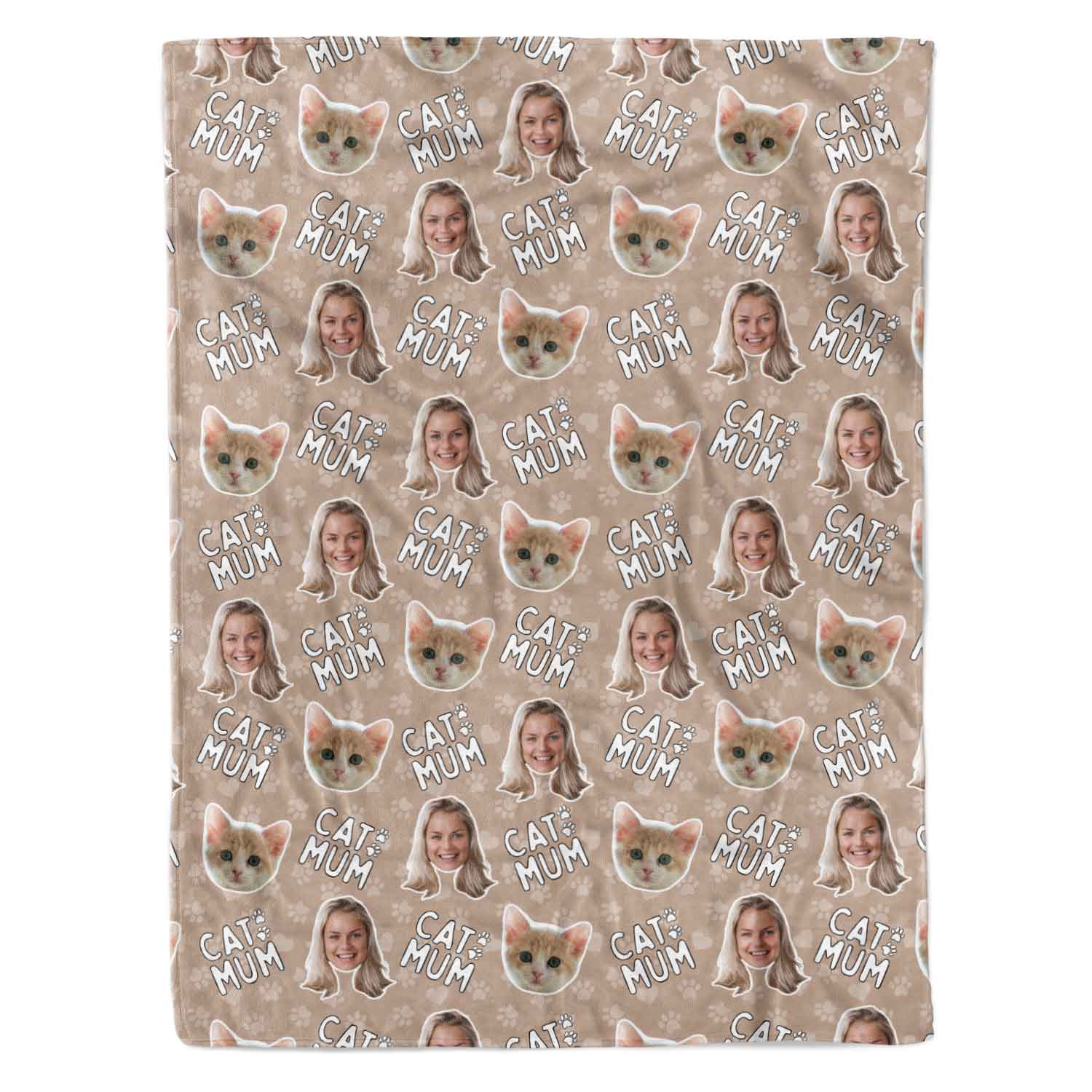 Cat Mum Personalised Blanket