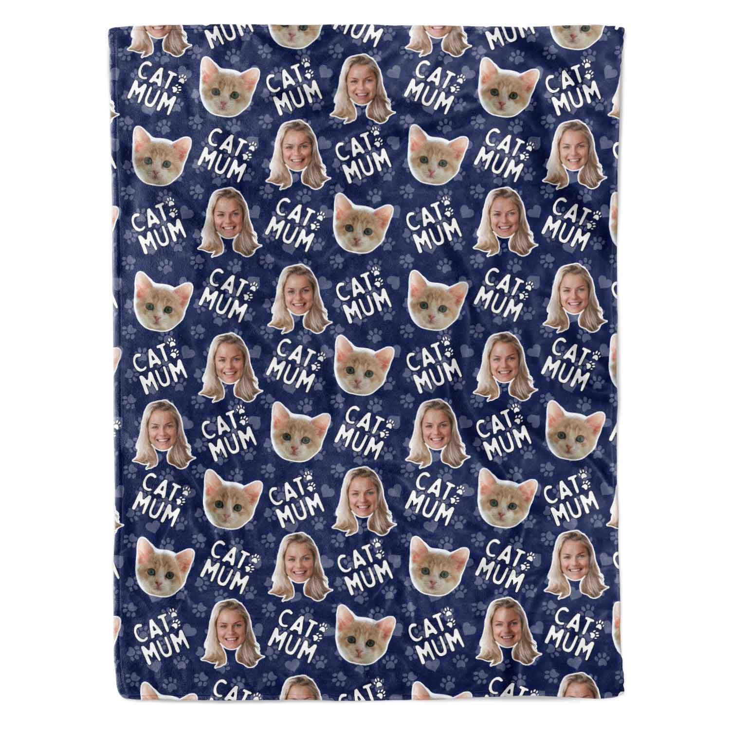 Cat Mum Personalised Blanket