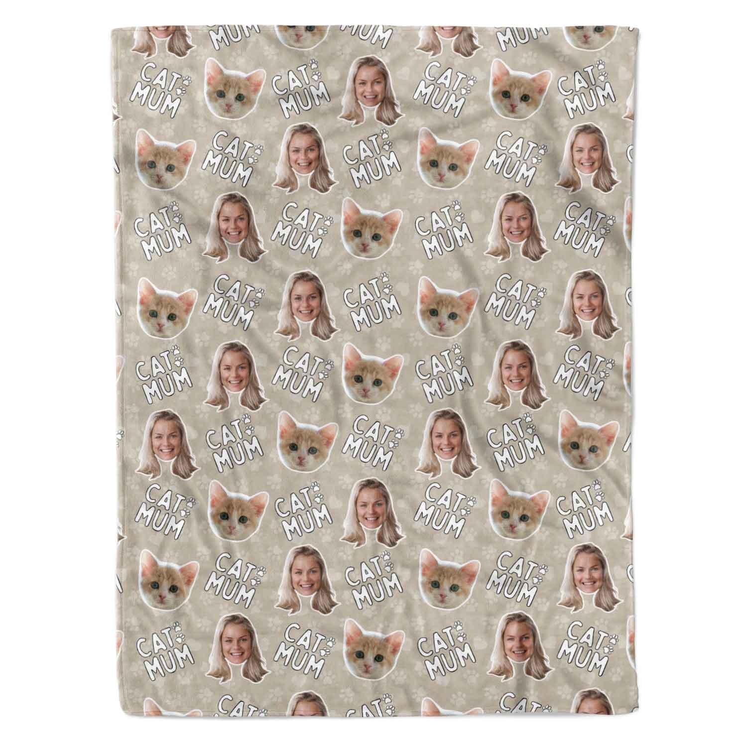 Cat Mum Personalised Blanket