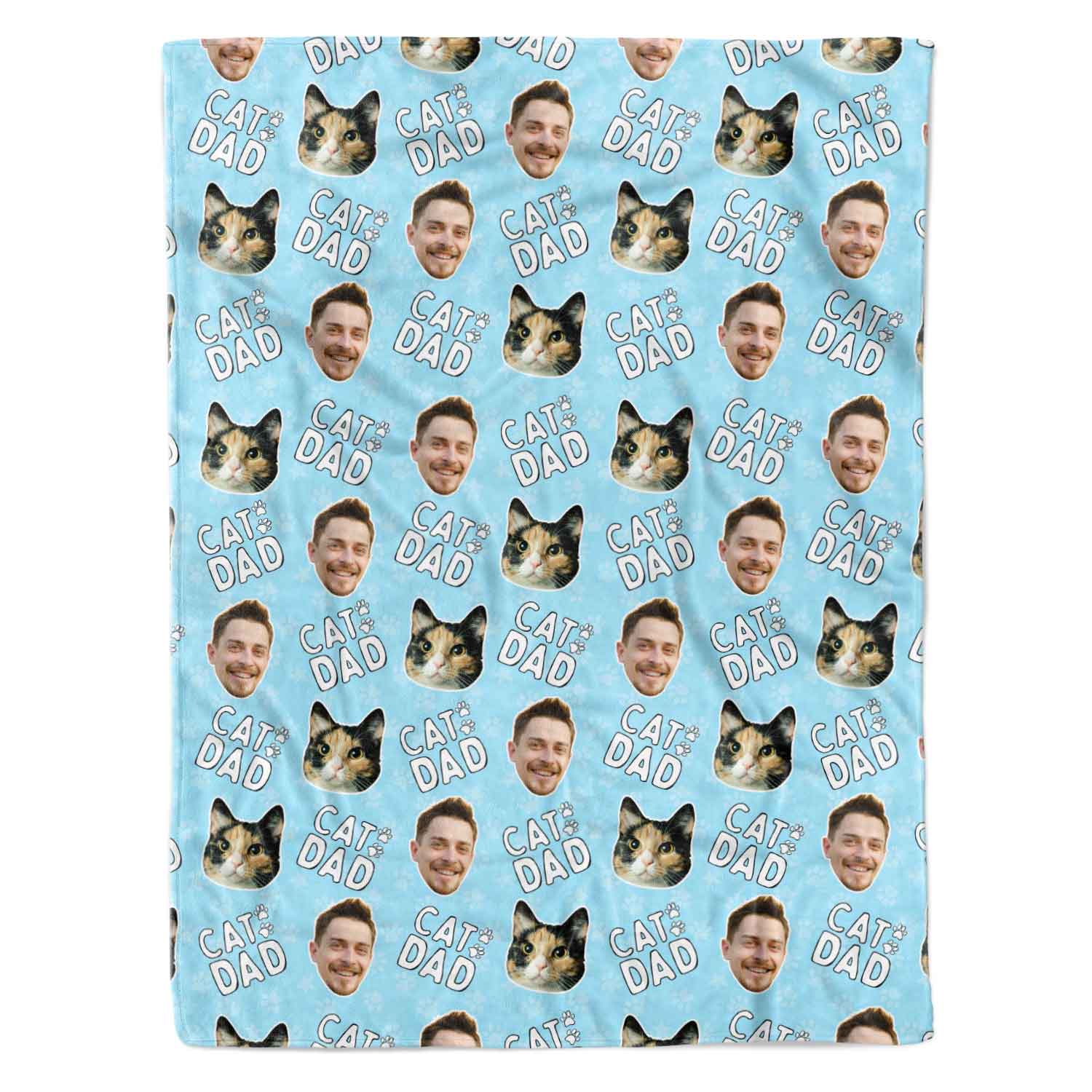 Cat Dad Personalised Blanket