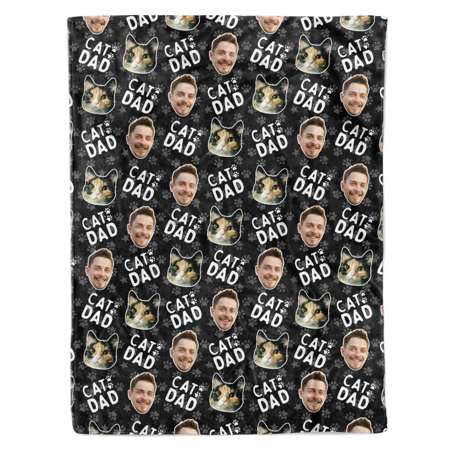 Cat Dad Personalised Blanket