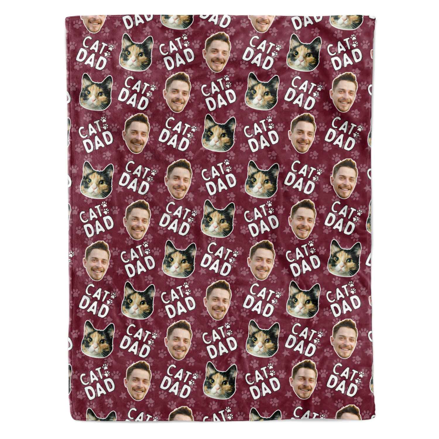 Cat Dad Personalised Blanket