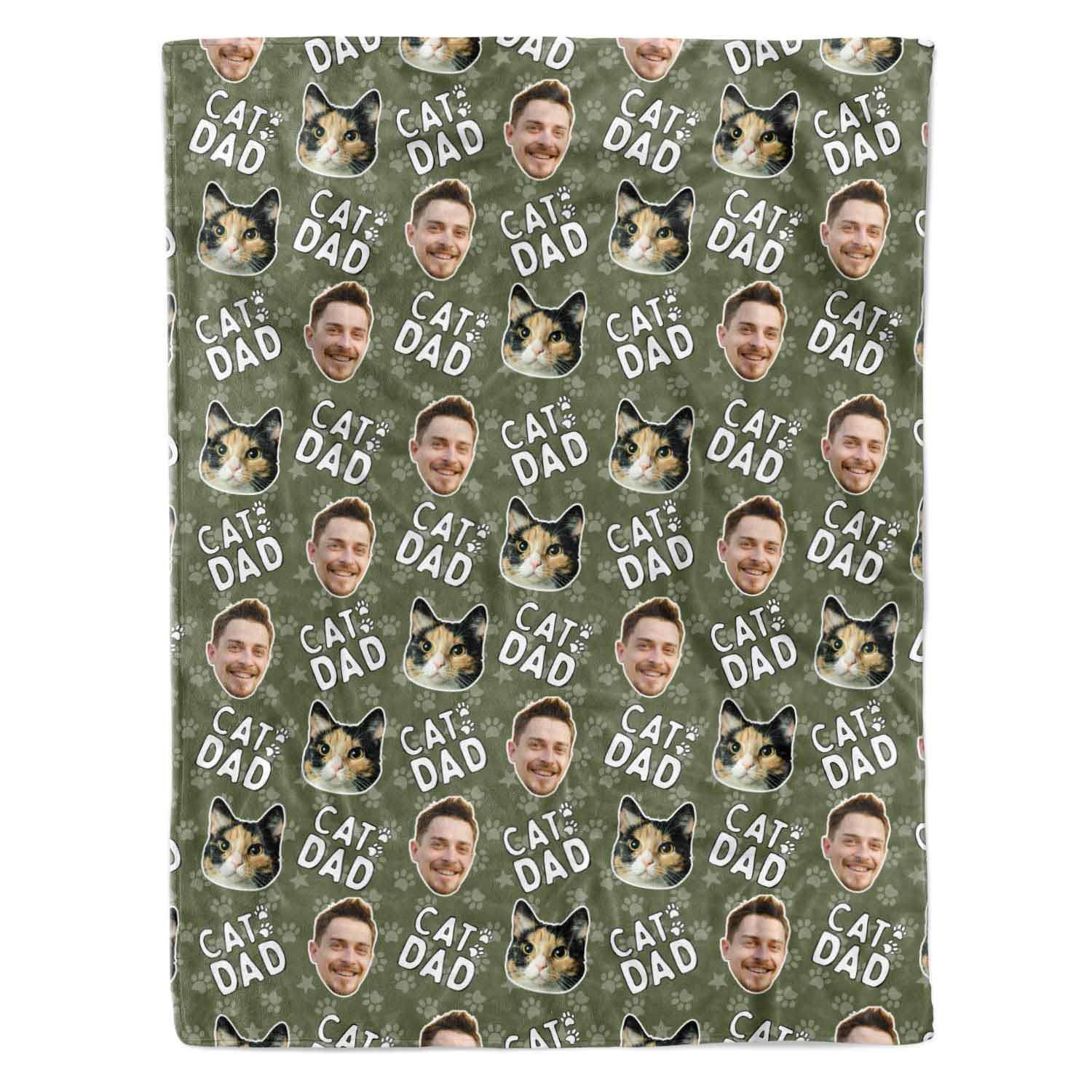 Cat Dad Personalised Blanket