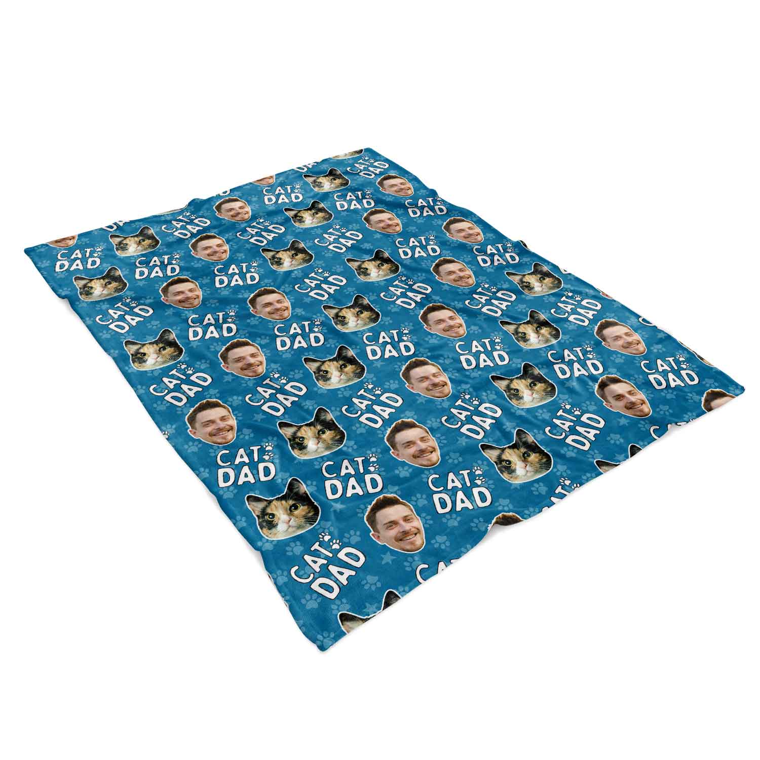 Cat Dad Personalised Blanket
