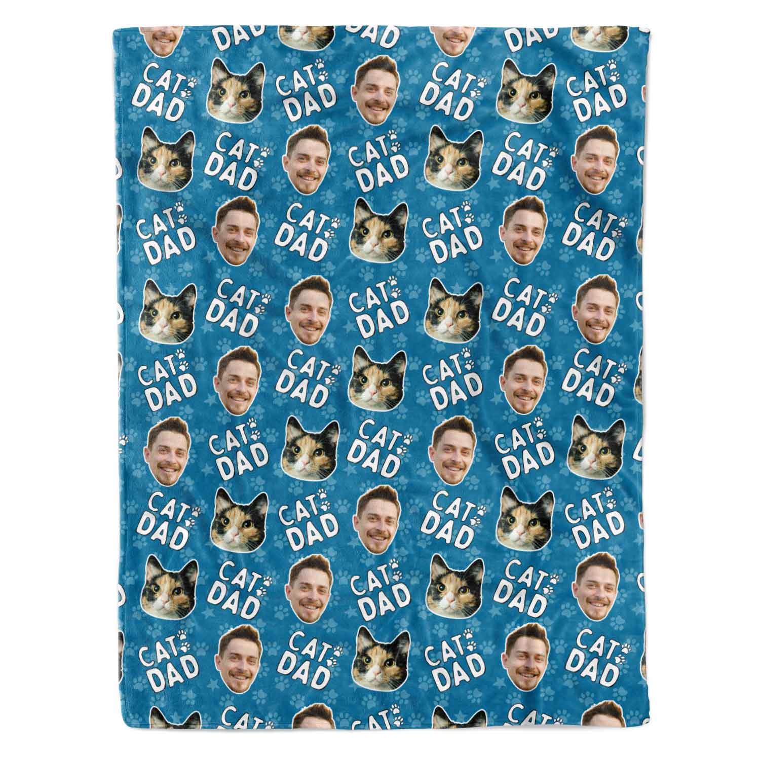 Cat Dad Personalised Blanket