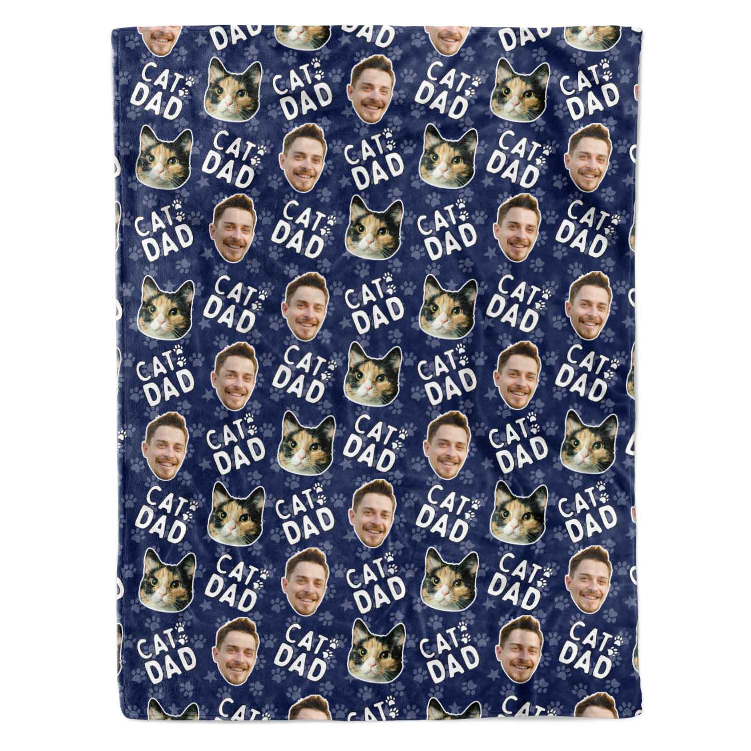 Cat Dad Personalised Blanket