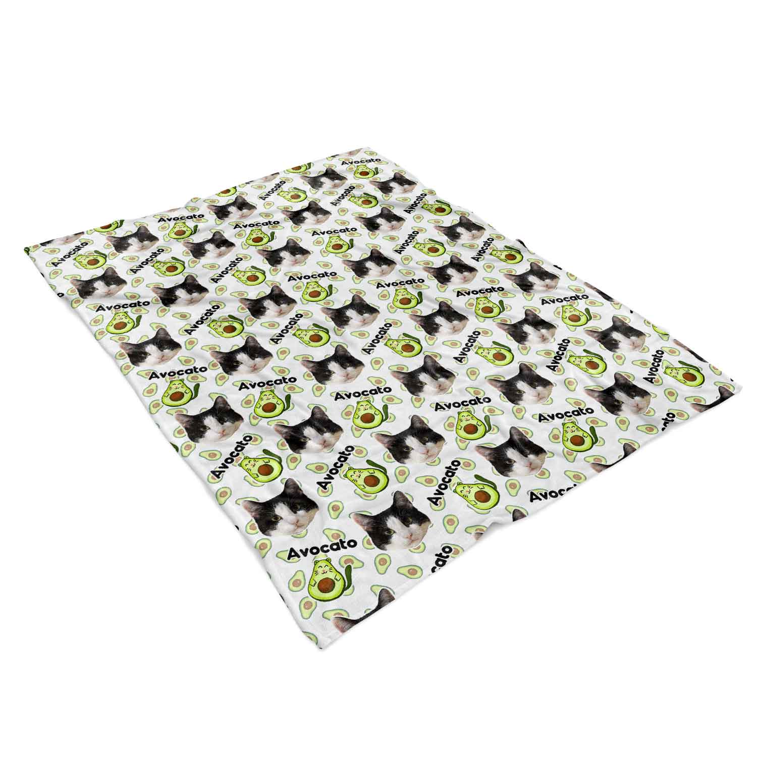 Avocato Cat Faces Personalised Blanket