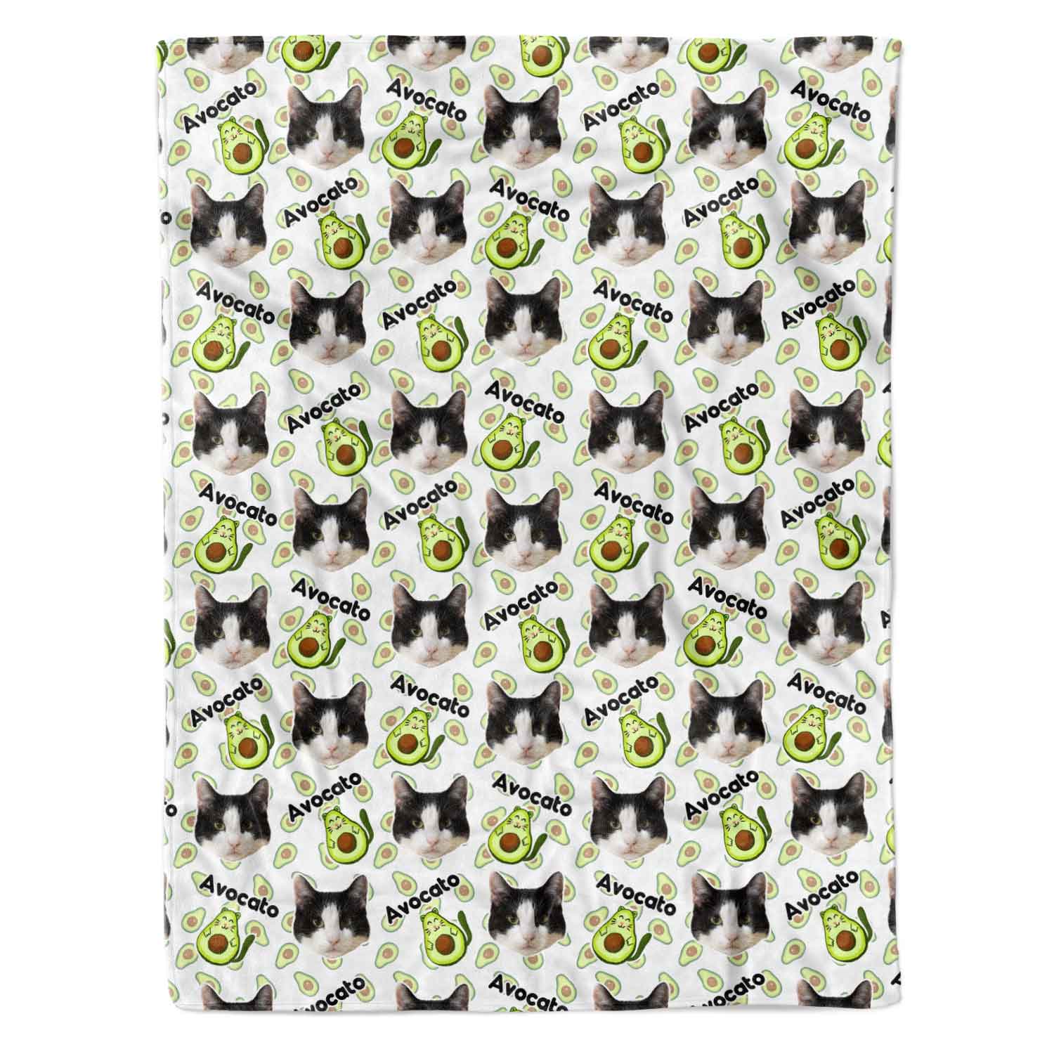 Avocato Cat Faces Personalised Blanket