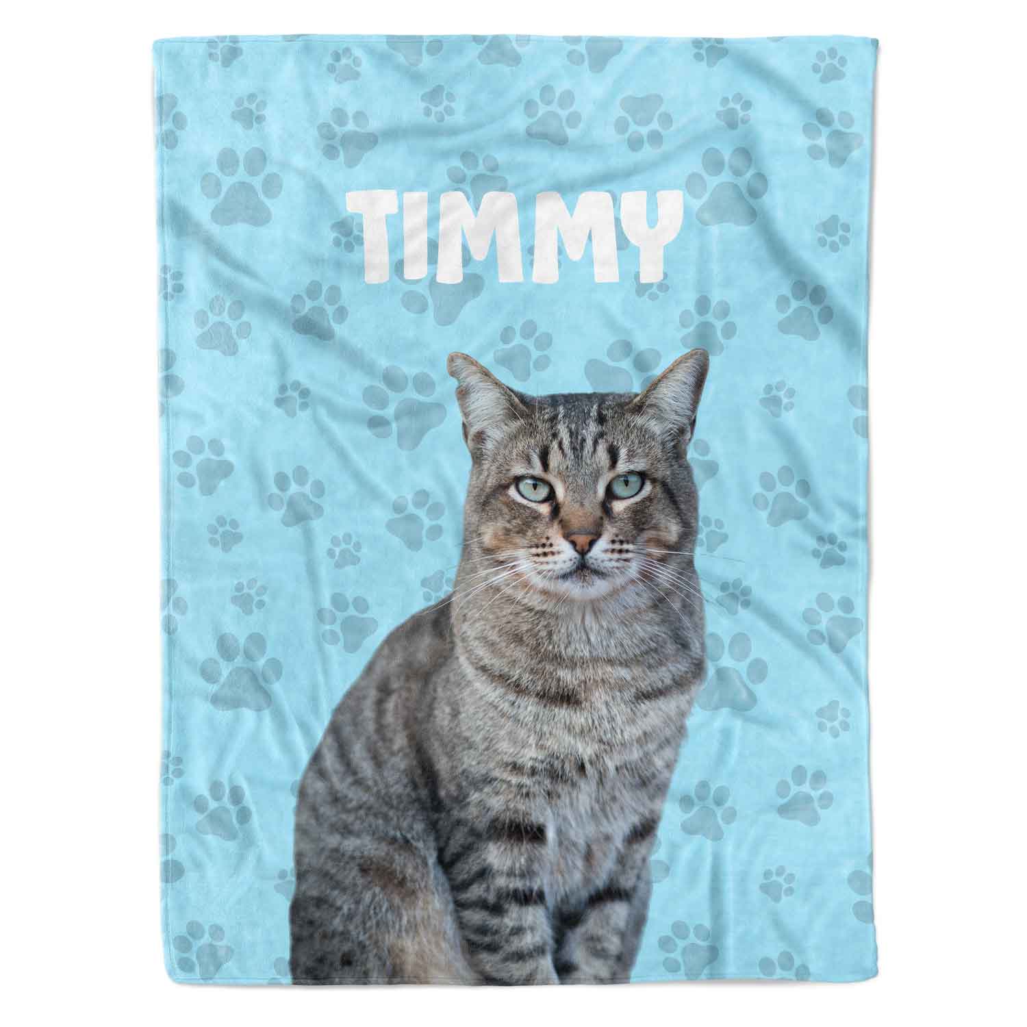 Cat Photo & Name Personalised Blanket
