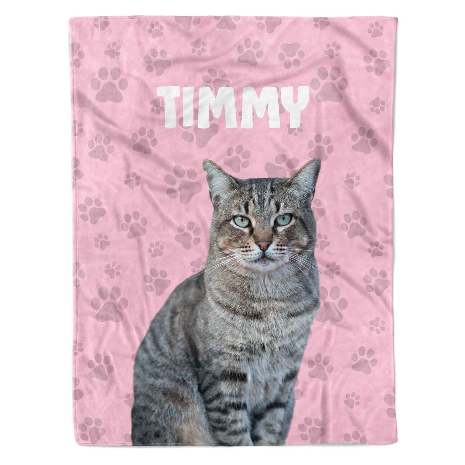 Cat Photo & Name Personalised Blanket