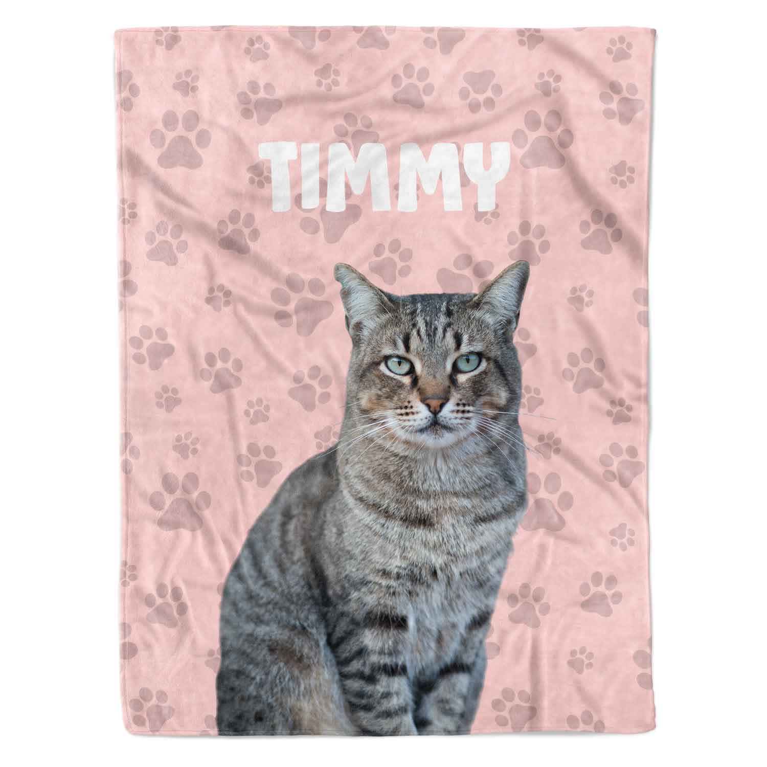 Cat Photo & Name Personalised Blanket