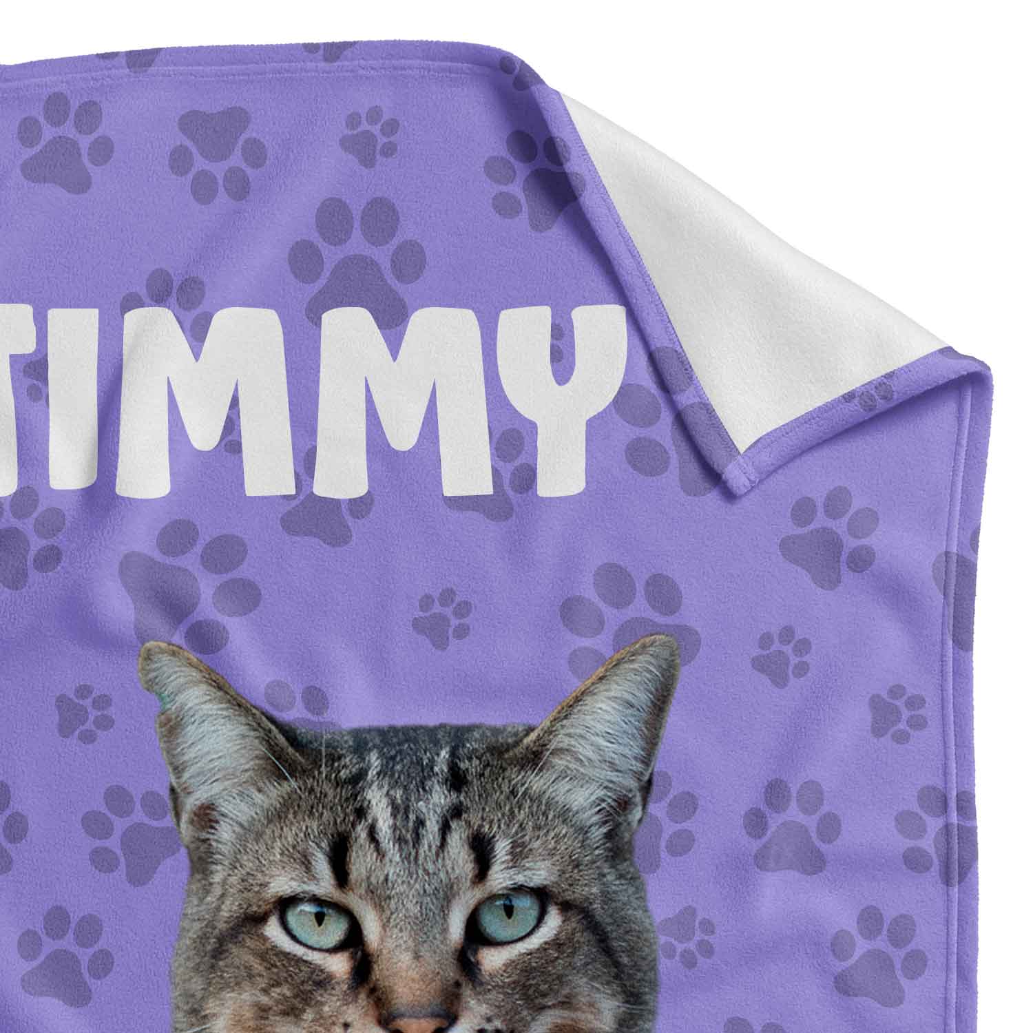 Cat Photo & Name Personalised Blanket