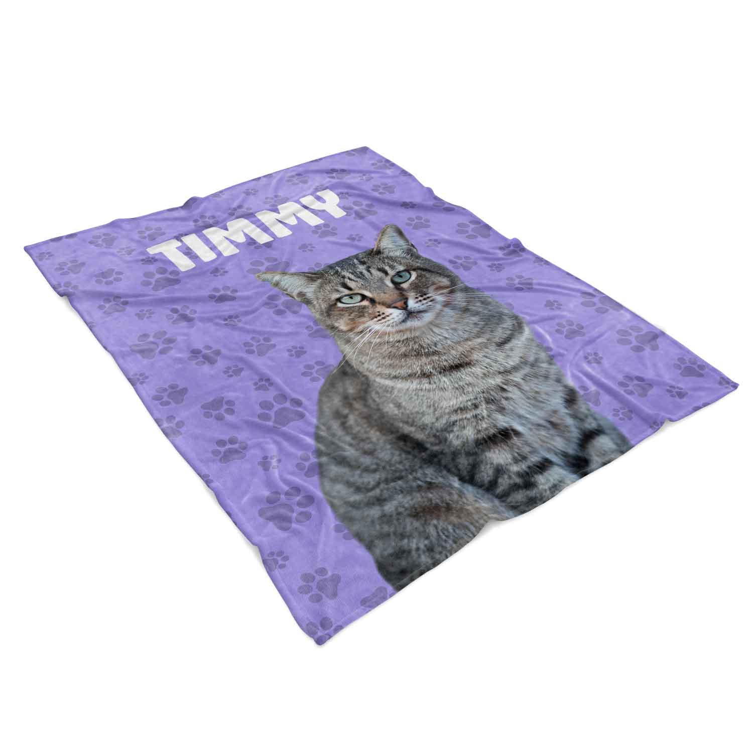 Cat Photo & Name Personalised Blanket