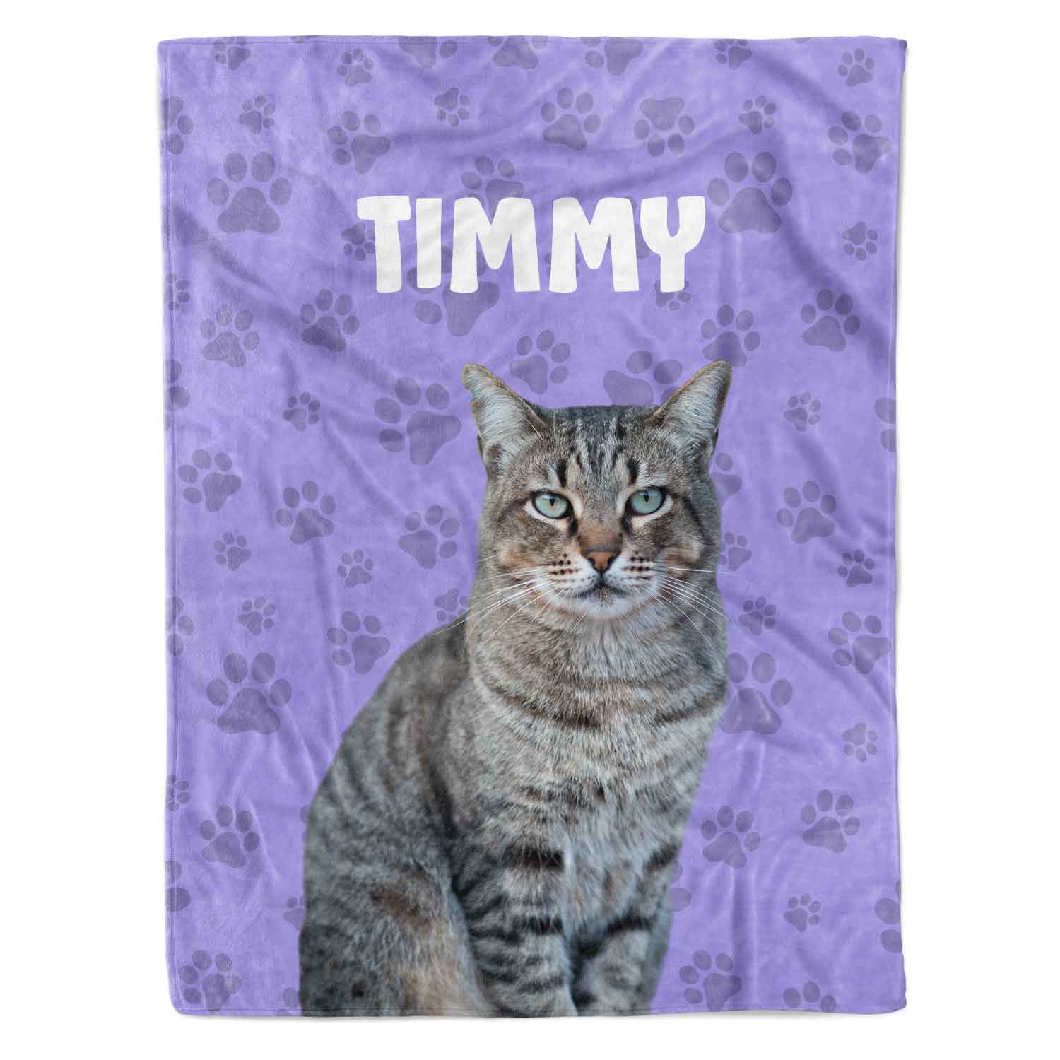 Cat Photo & Name Personalised Blanket