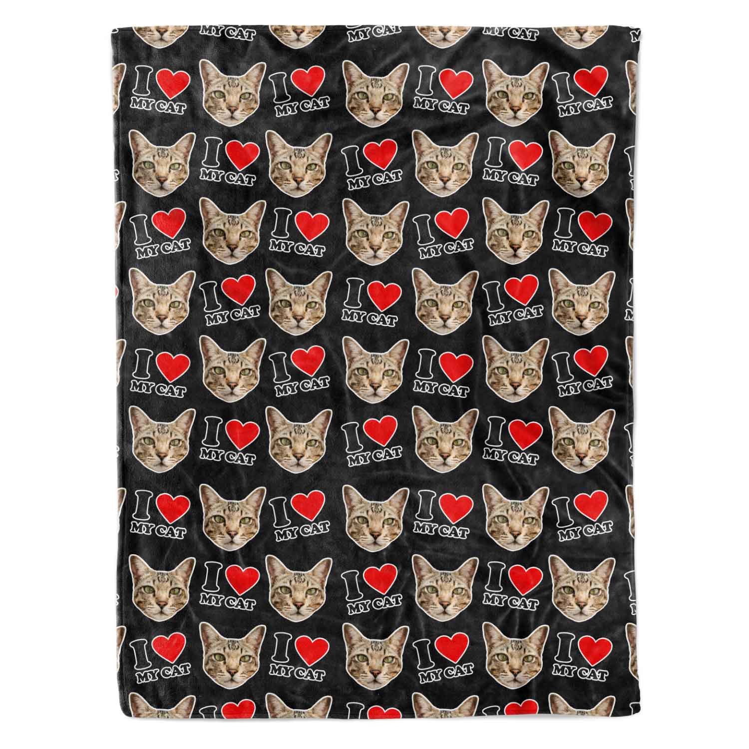 I Love My Cat Personalised Blanket