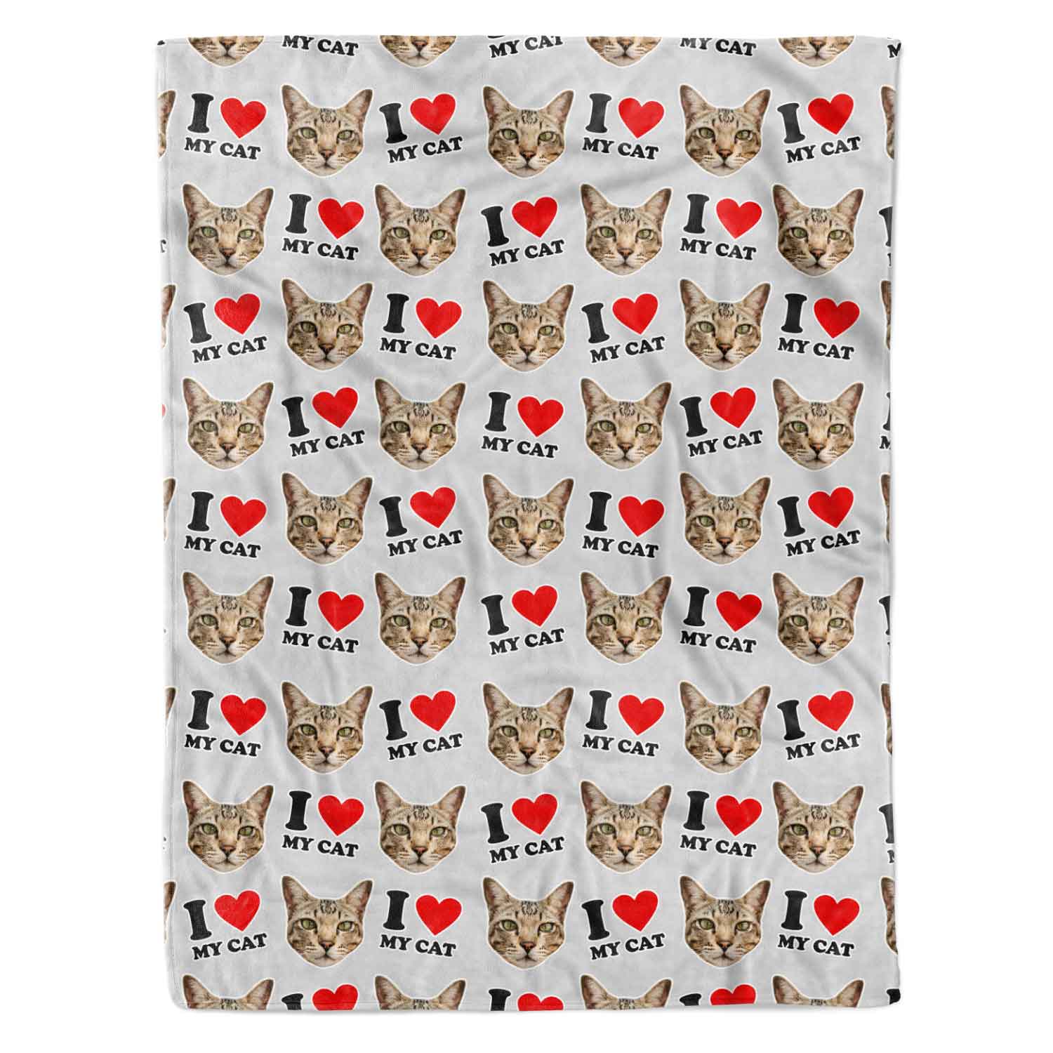 I Love My Cat Personalised Blanket