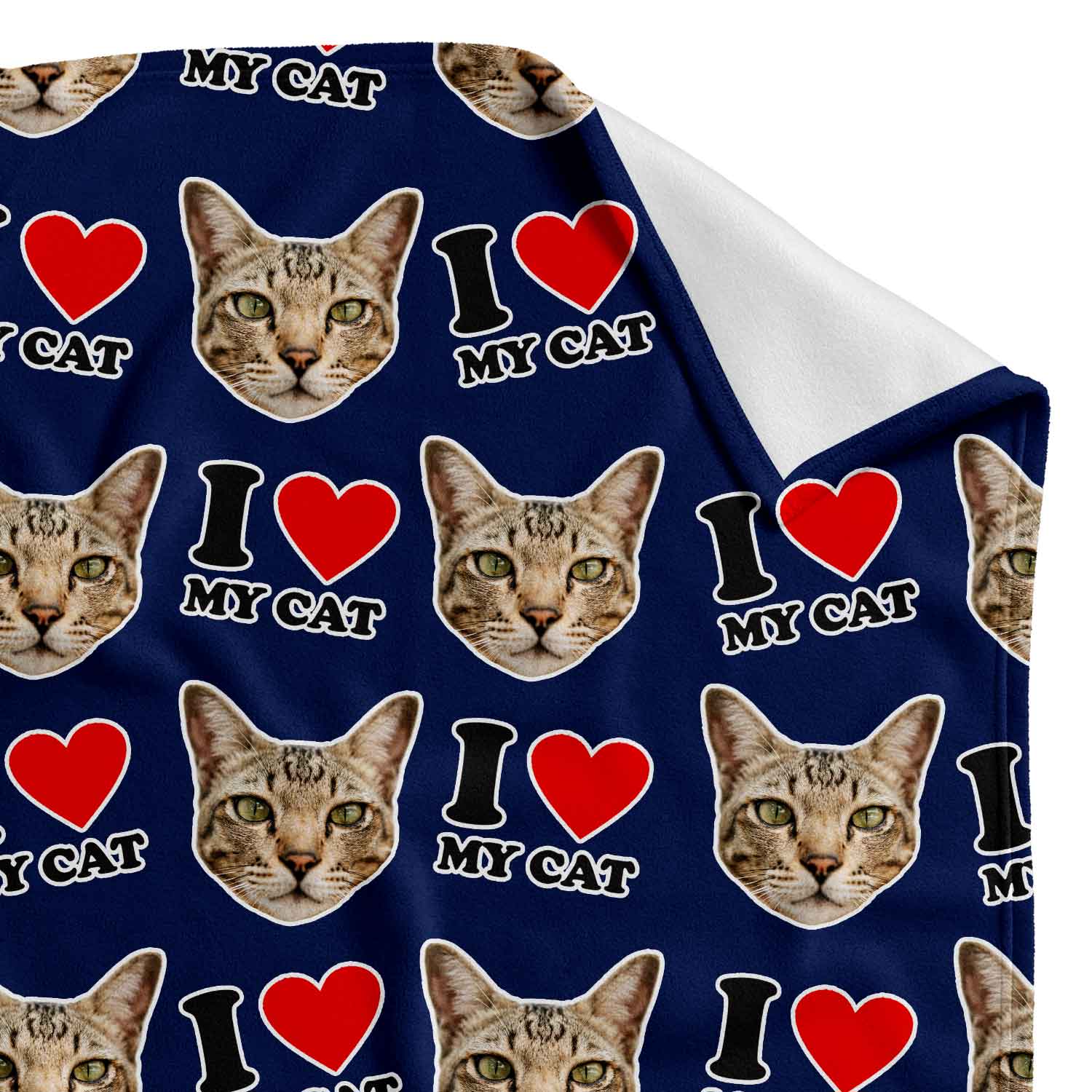 I Love My Cat Personalised Blanket
