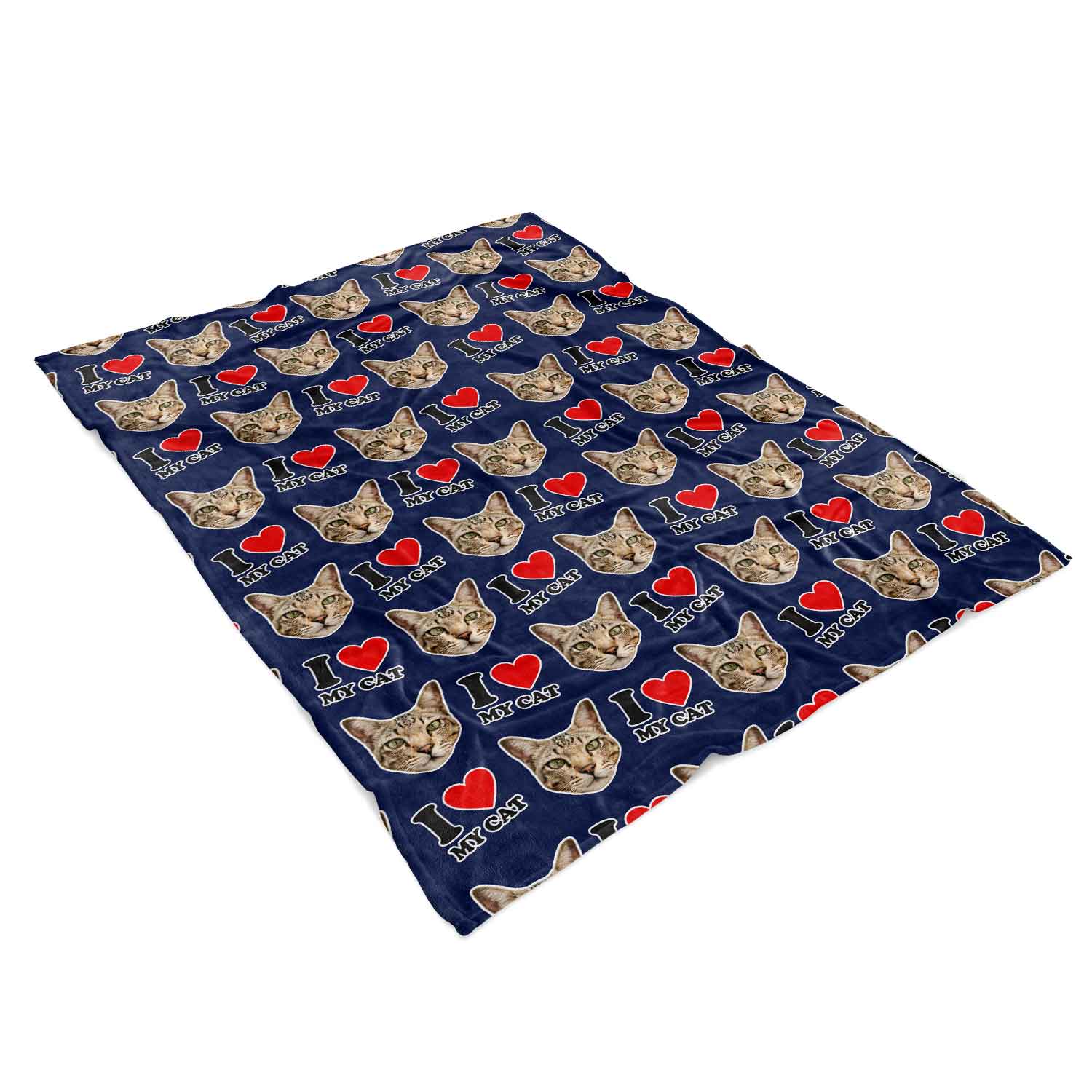 I Love My Cat Personalised Blanket