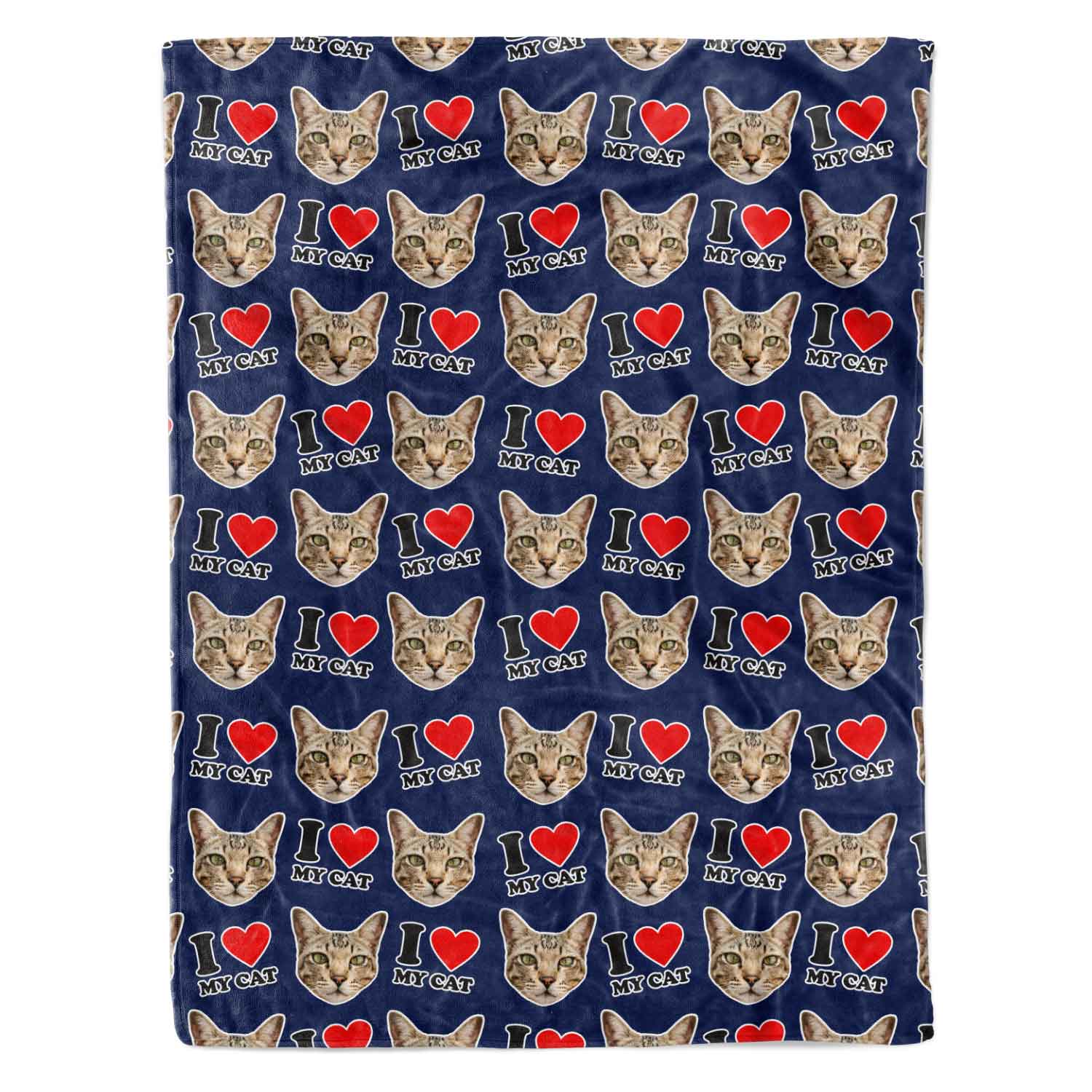 I Love My Cat Personalised Blanket