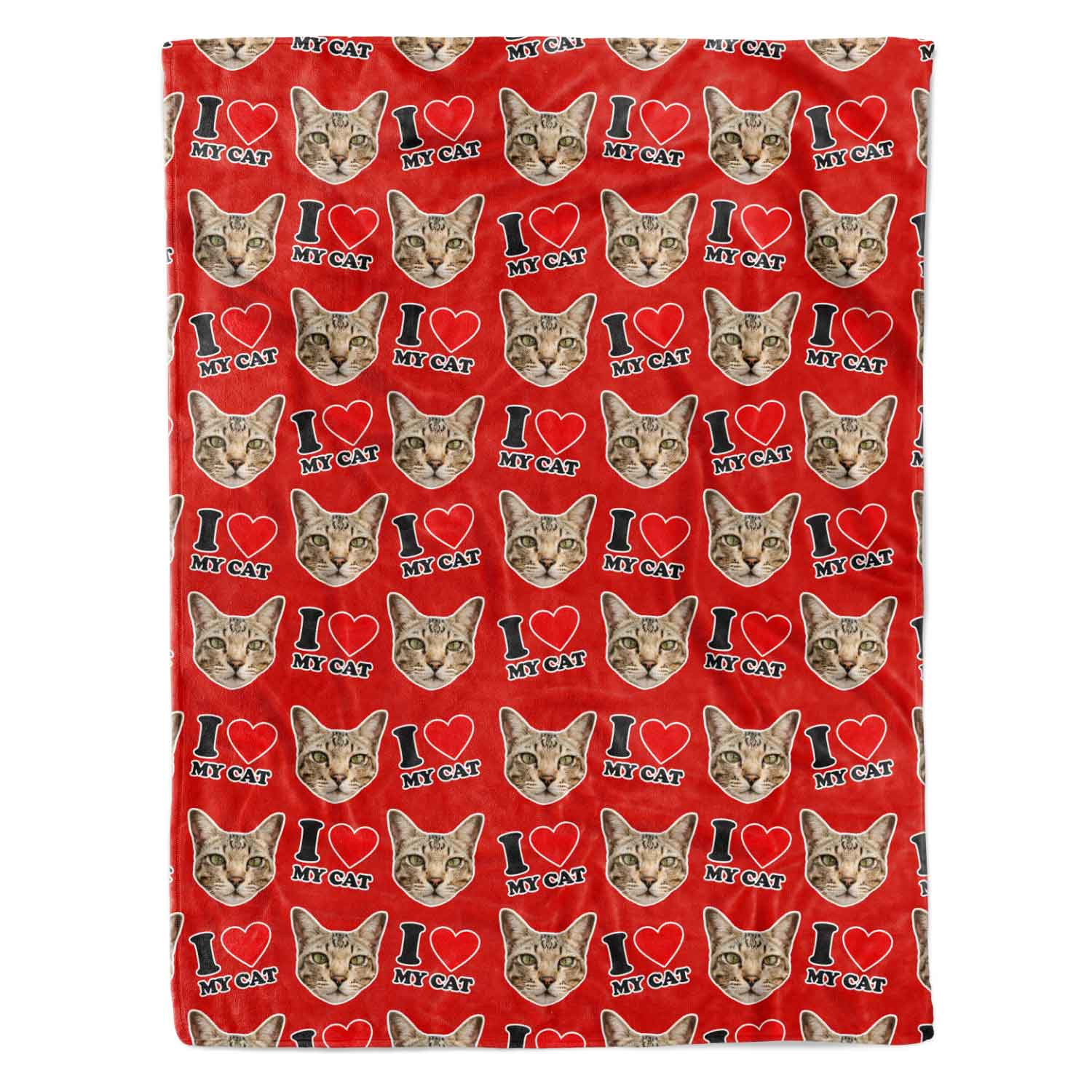 I Love My Cat Personalised Blanket