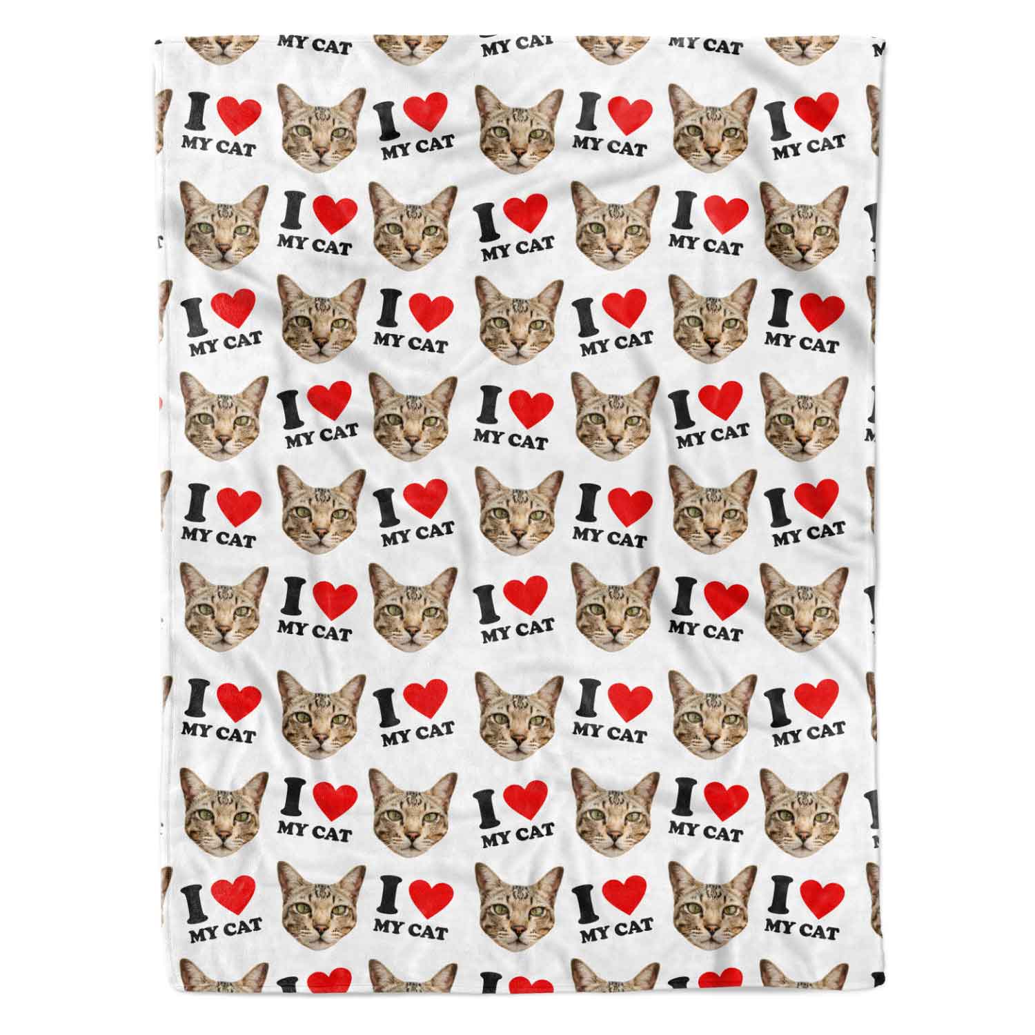 I Love My Cat Personalised Blanket