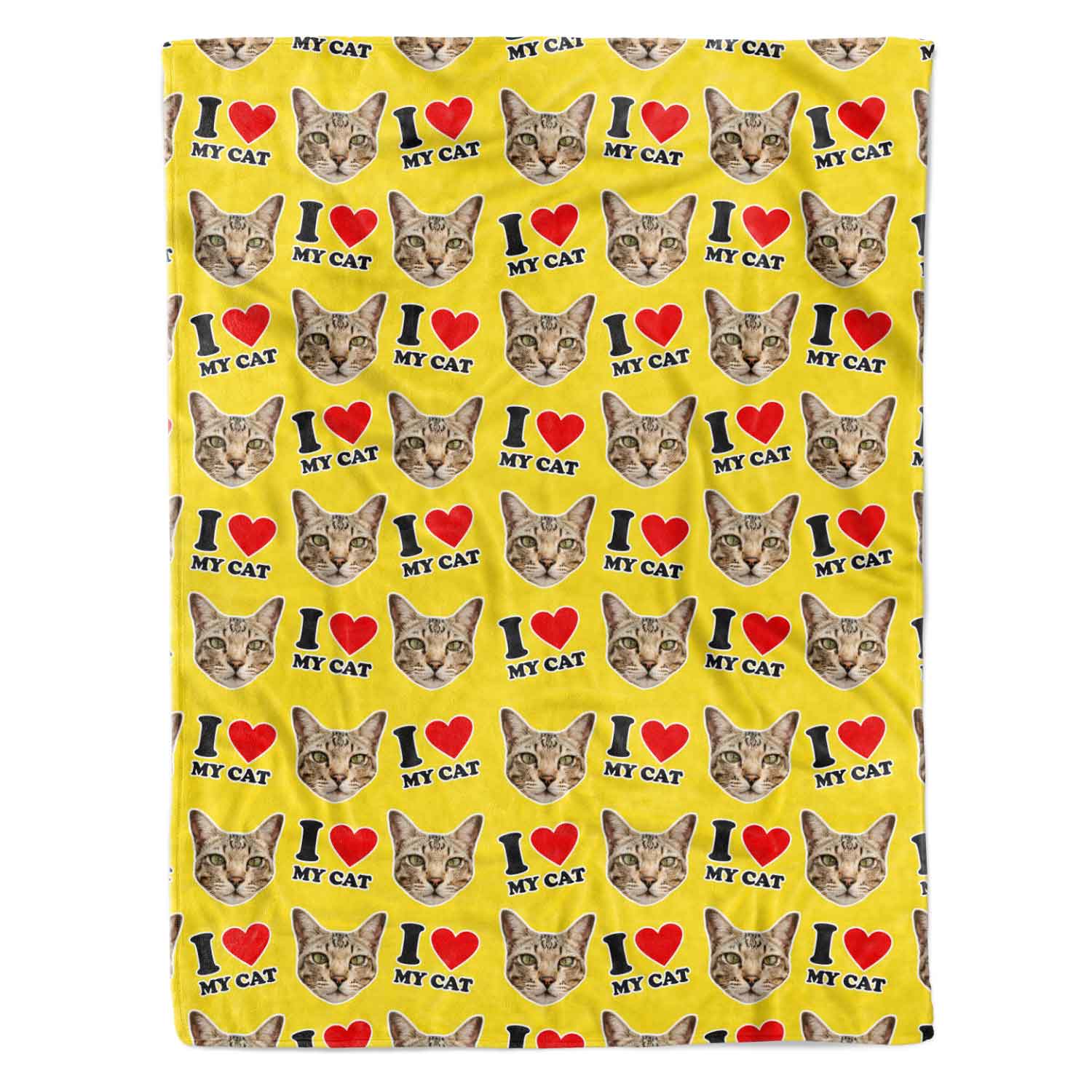 I Love My Cat Personalised Blanket